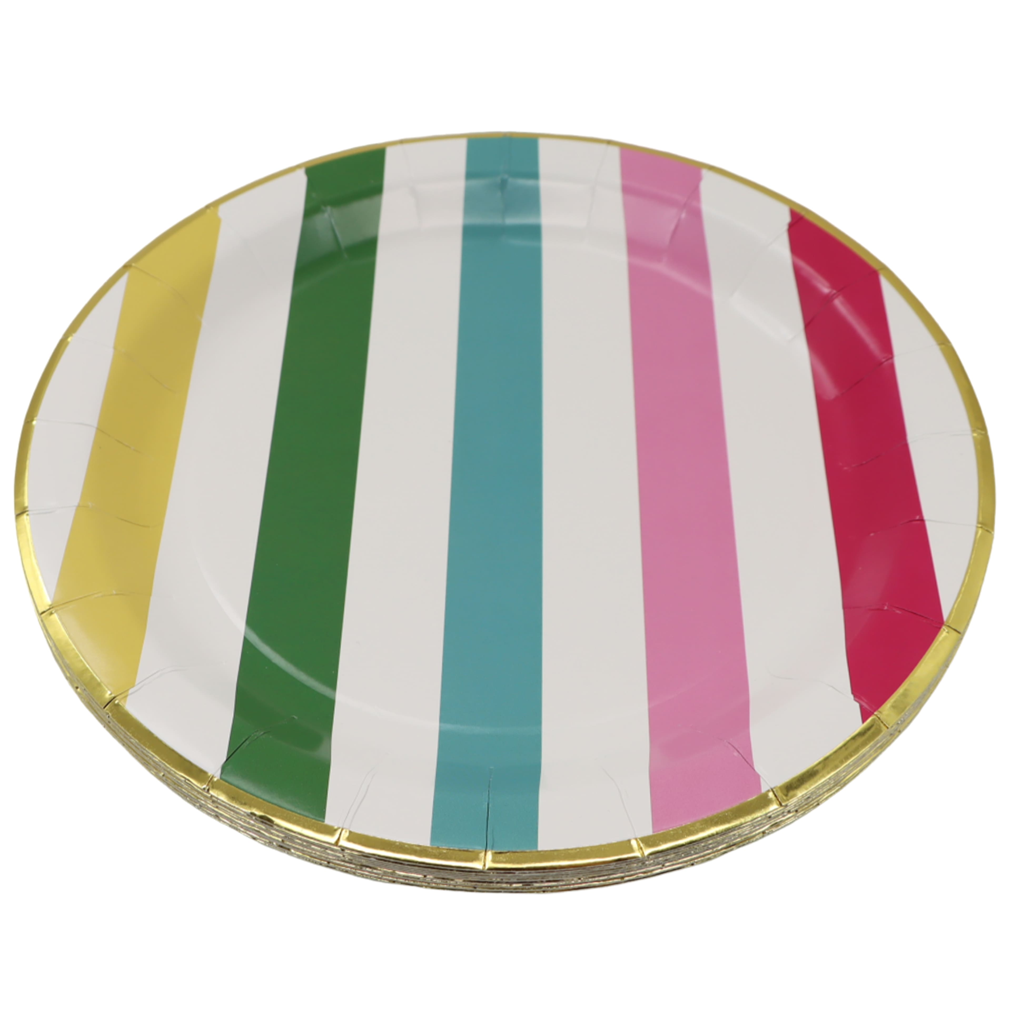 9&#x22; Bright Stripes Paper Plates, 12ct. by Ashland&#xAE;