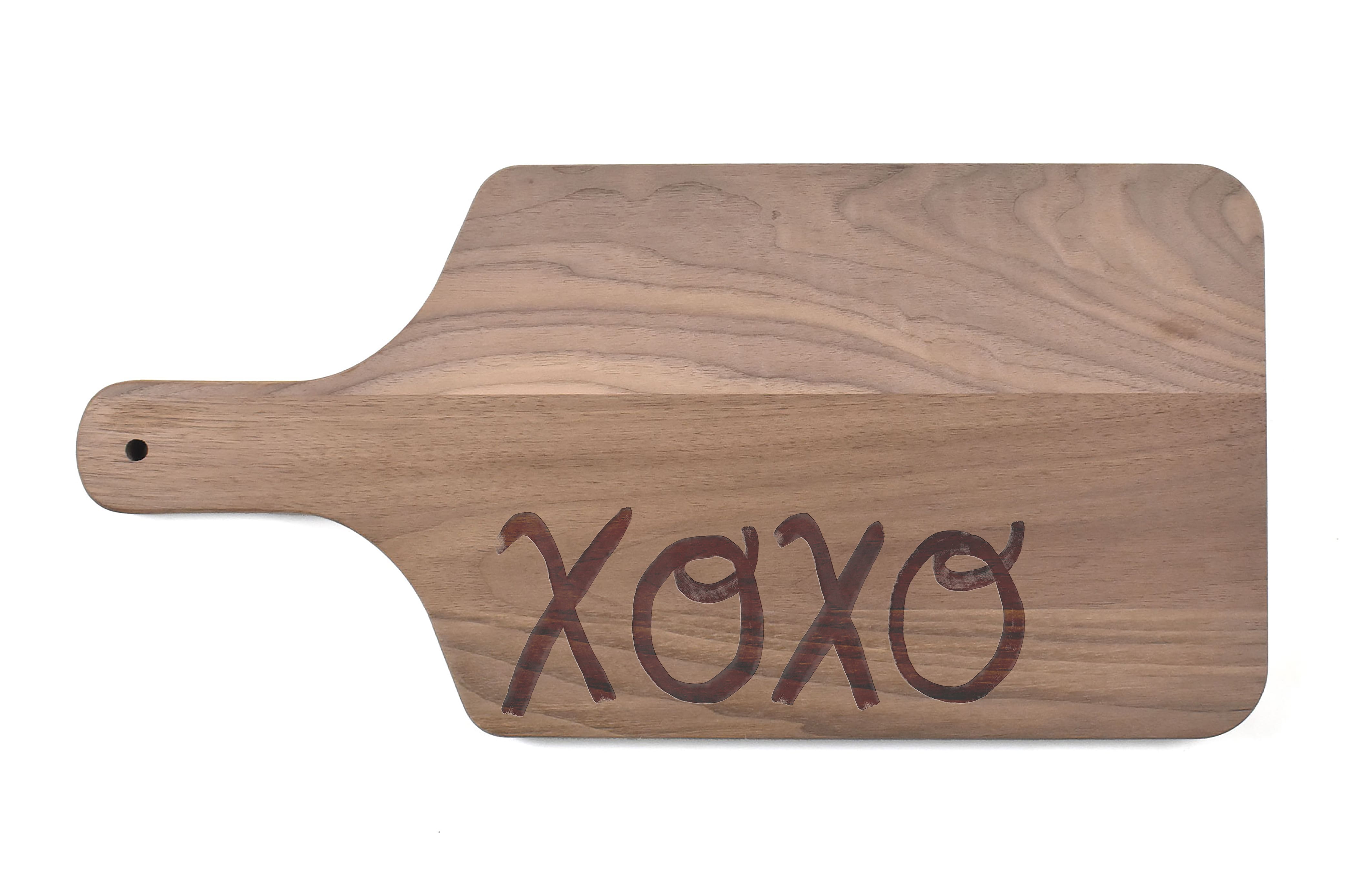 XOXO 17" x 8" Walnut Paddle Cutting Board