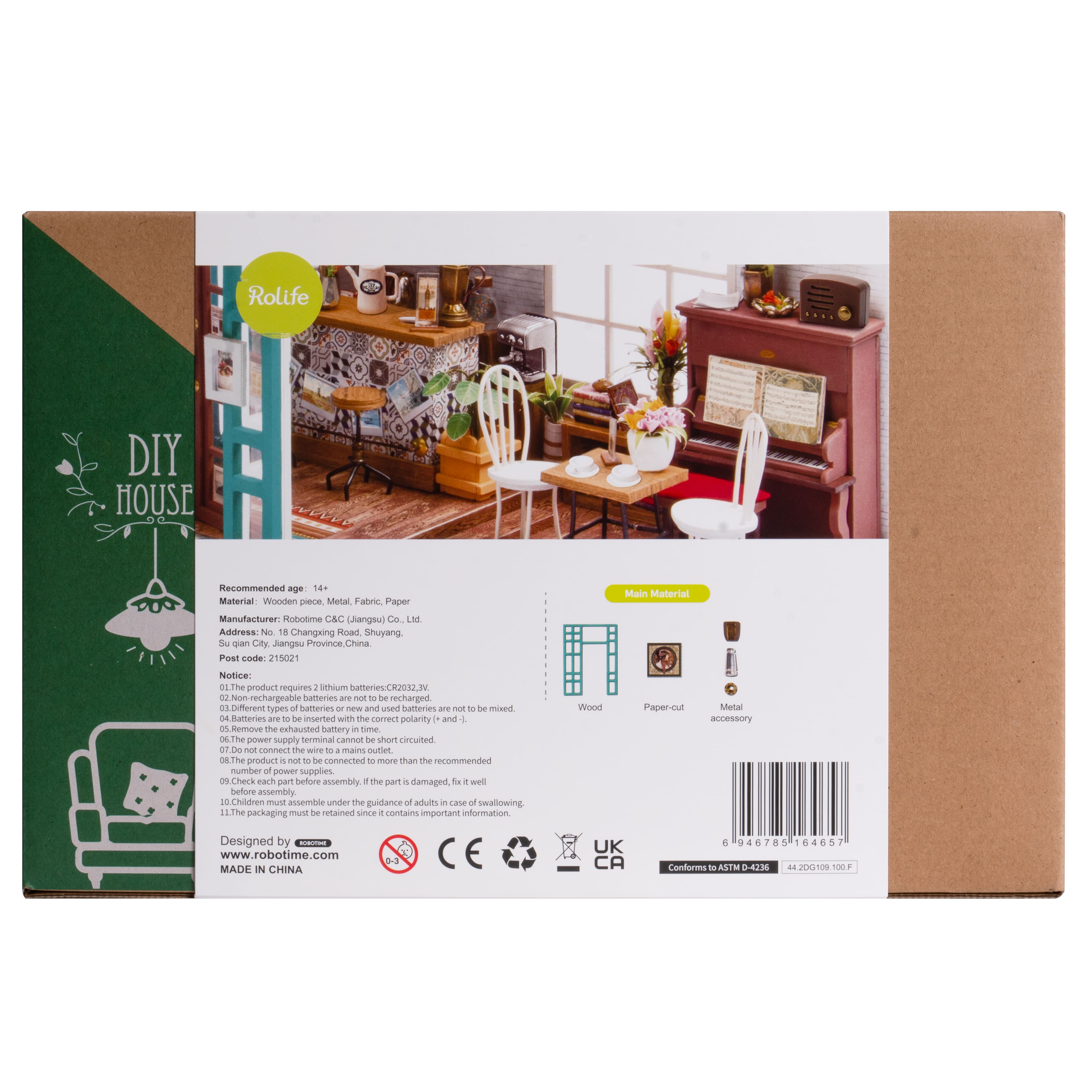 Rolife&#xAE; Simon&#x27;s Coffee Shop DIY Miniature House Kit