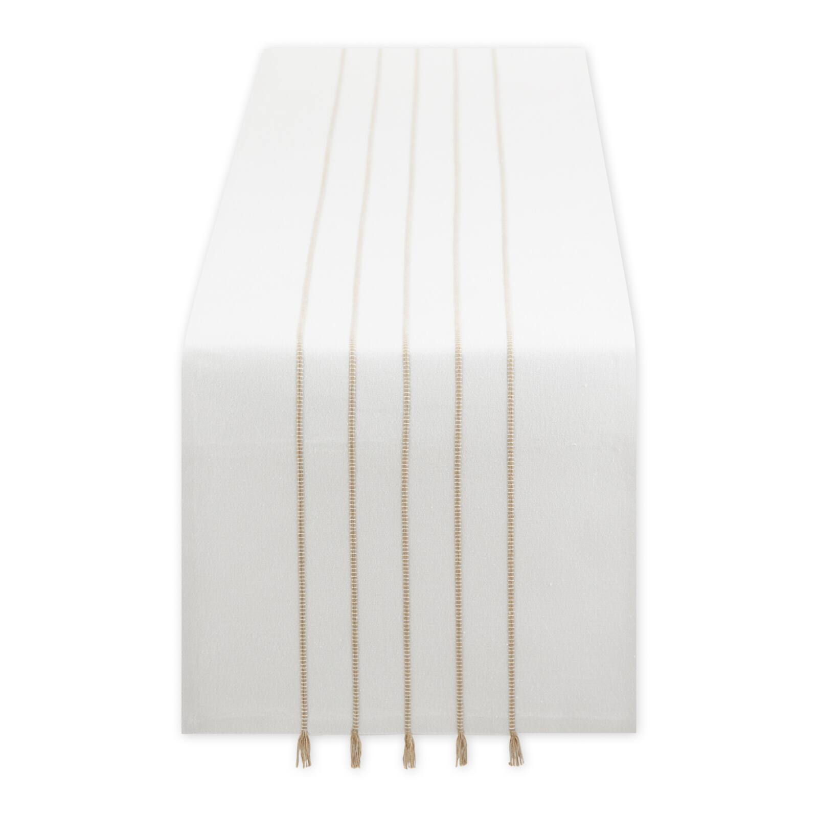 DII&#xAE; 72&#x22; Striped Tassel Table Runner