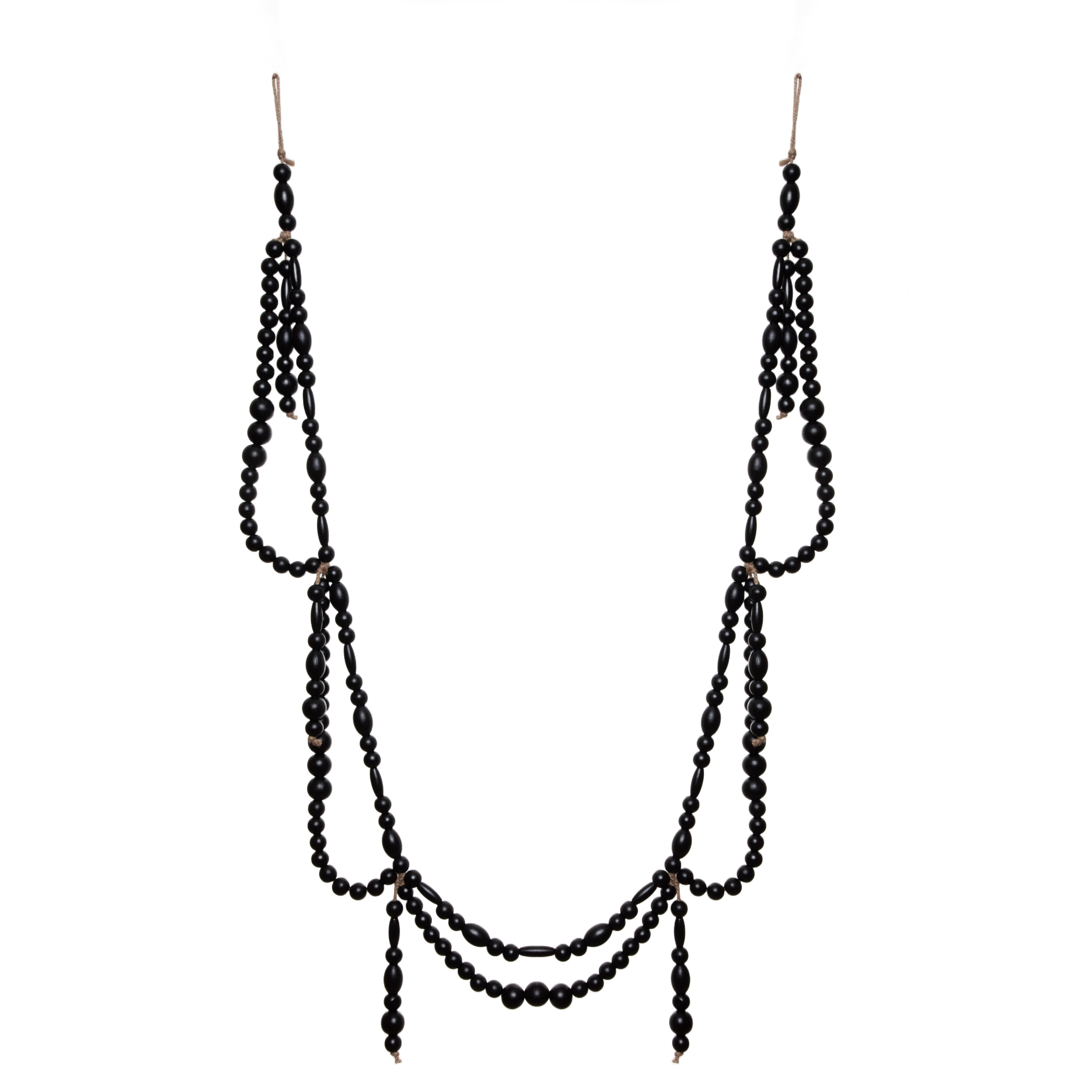 6ft. Black Wood Beaded Garland by Ashland&#xAE;