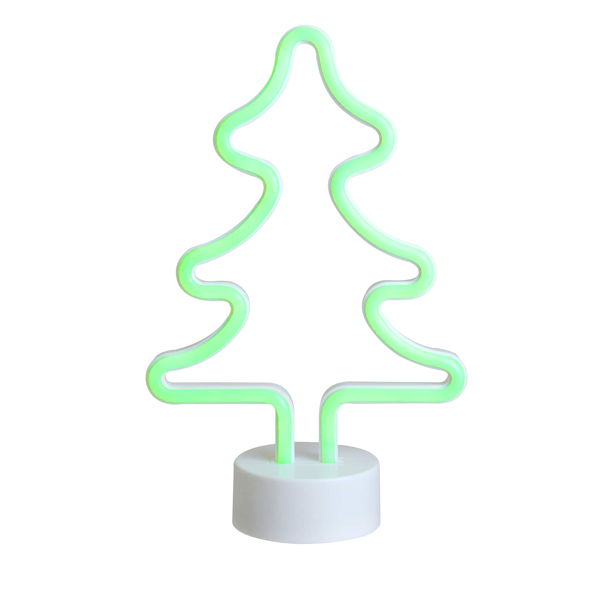 11'' Green LED Neon-Style Christmas Tree Tabletop Sign