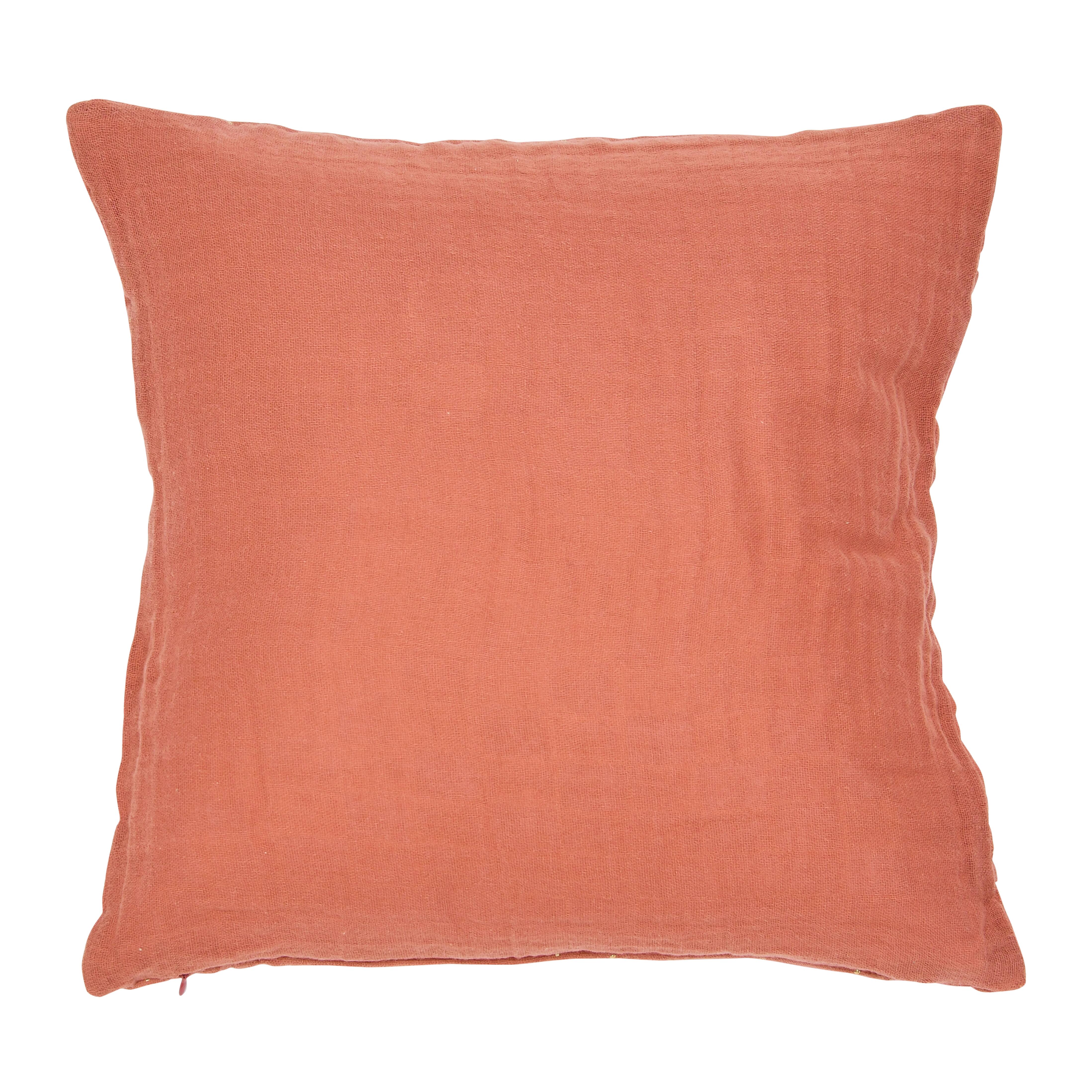 Hello Honey® Rose with Gold Foil Dots Double Cloth Pleated Cotton Pillow