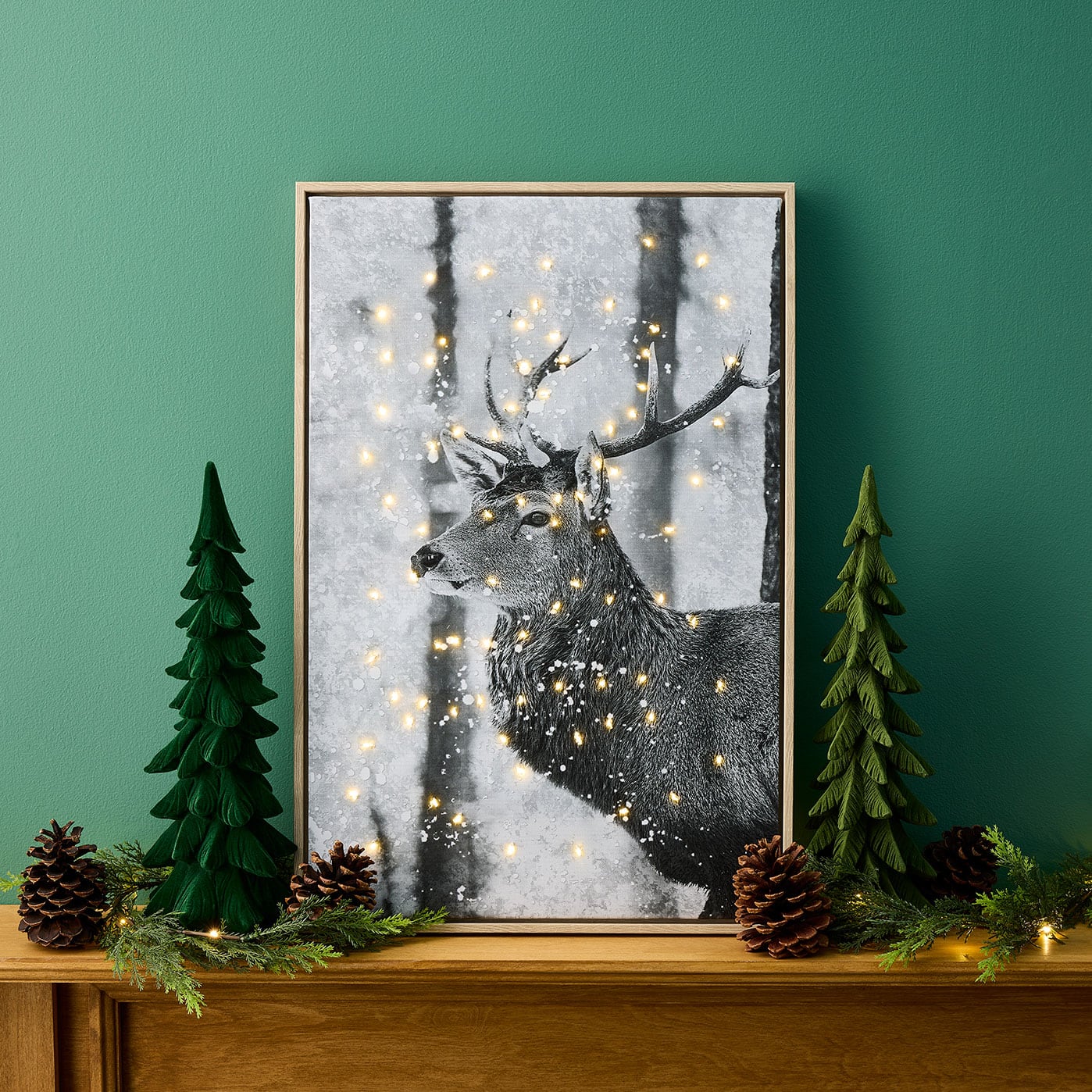 Deer Canvas with Lights