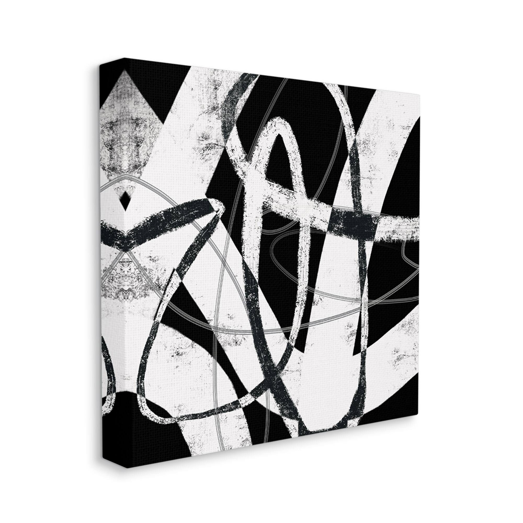 Stupell Industries Black & White Moving Abstract Canvas Wall Art