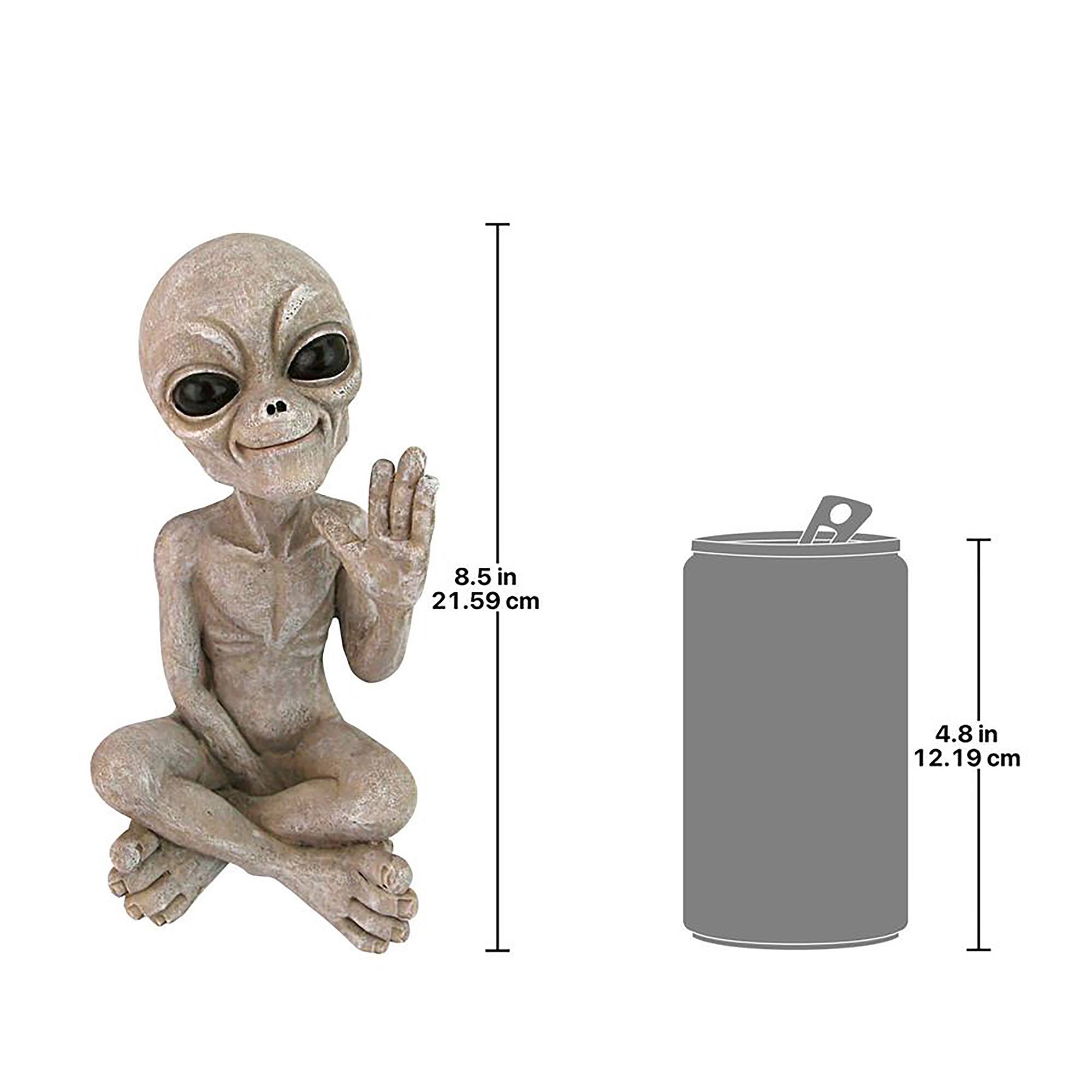 Design Toscano 8.5&#x22; Greetings Earthlings UFO Alien Statue