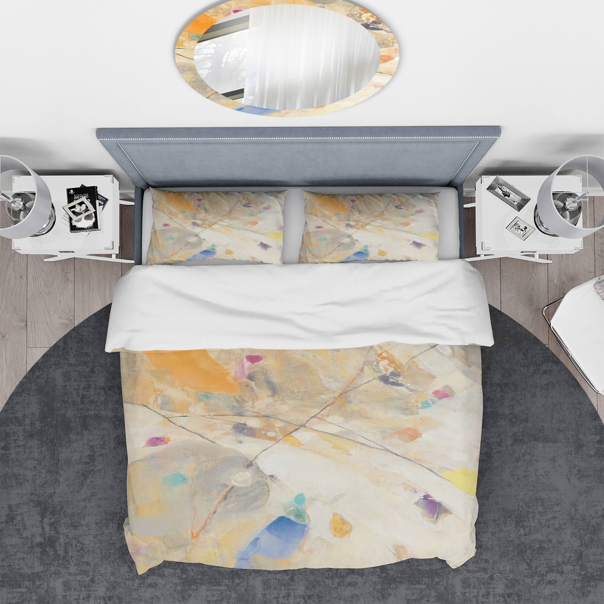 Designart &#x27;Spring Minimalist Confetti II&#x27; Geometric Bedding Set - Duvet Cover &#x26; Shams