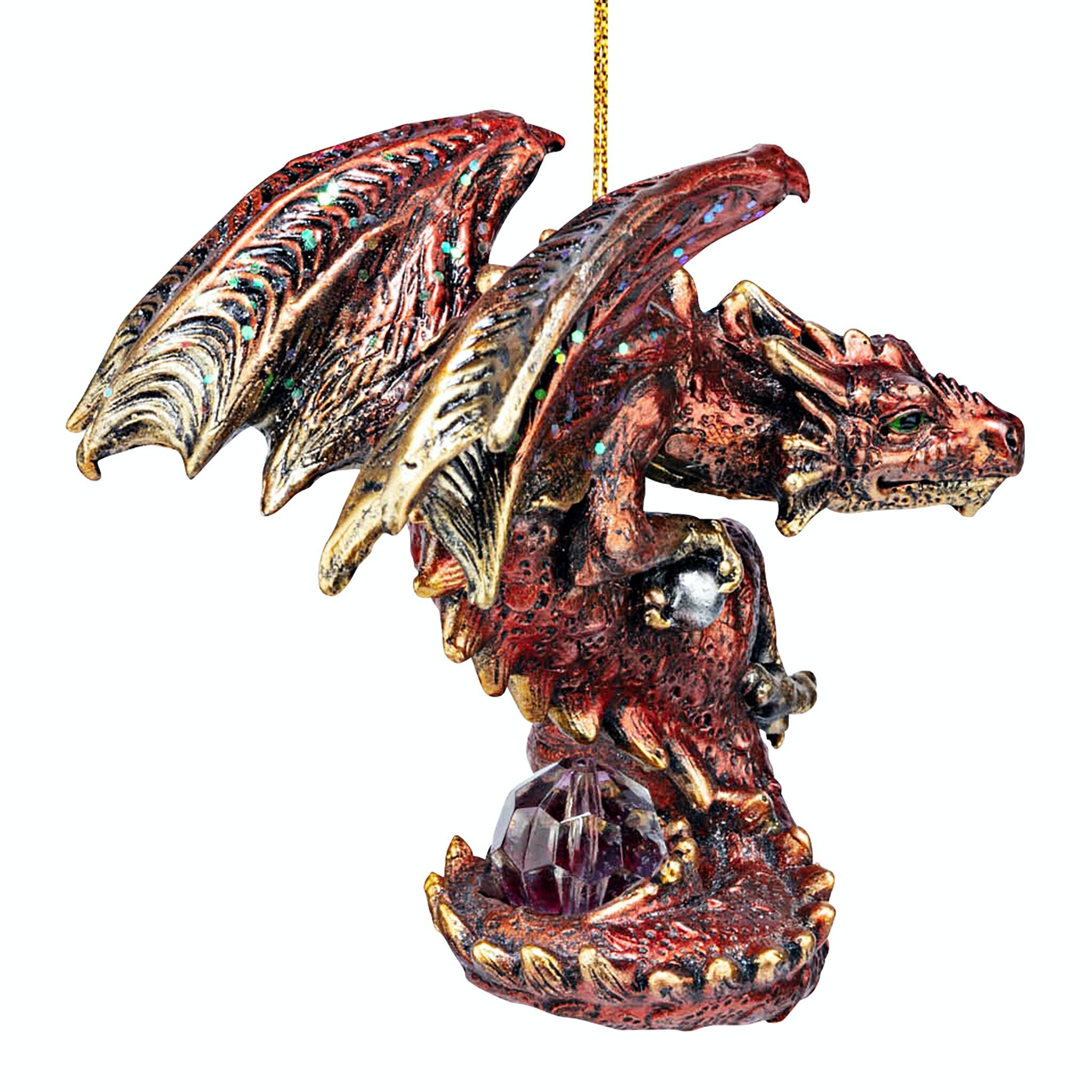 Design Toscano Christmas Light Protector Dragon 2021 Gothic Ornament
