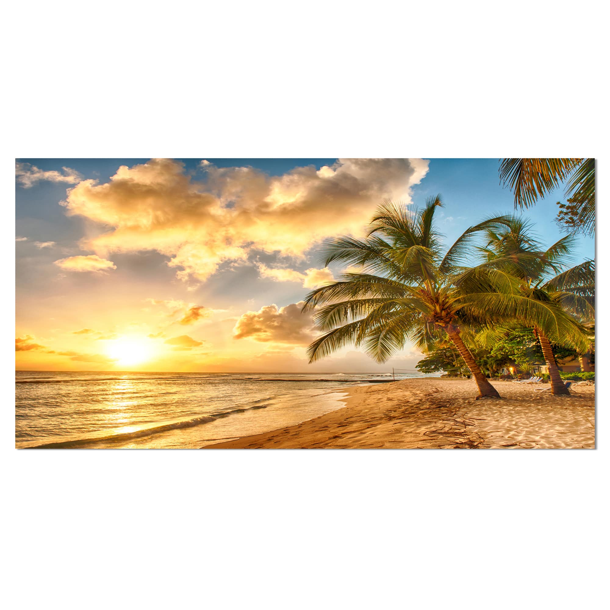 Designart - Gorgeous Beach of Island Barbados - Modern Seascape Canvas Artwork