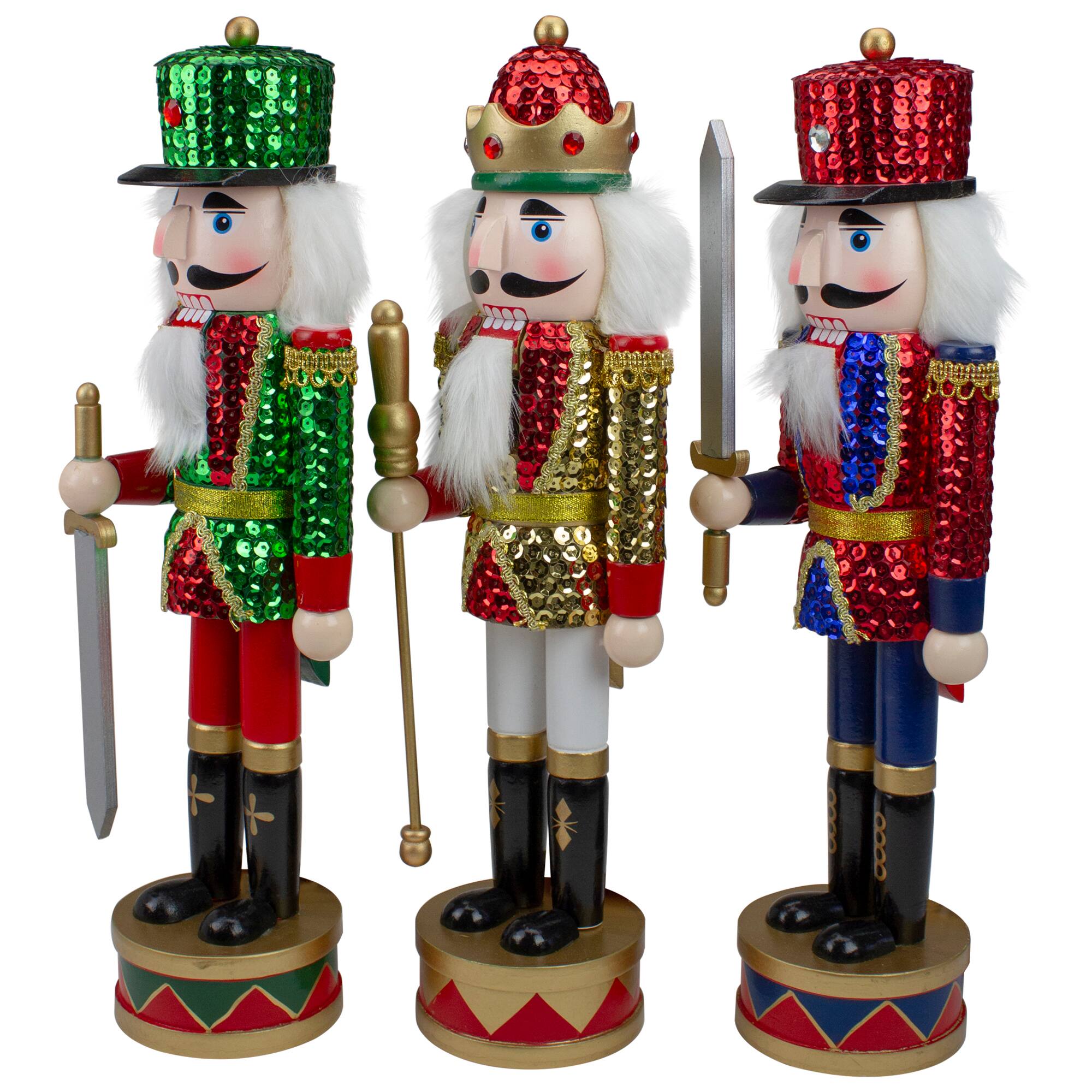 14&#x22; Sequin Jacket Christmas Nutcracker Set