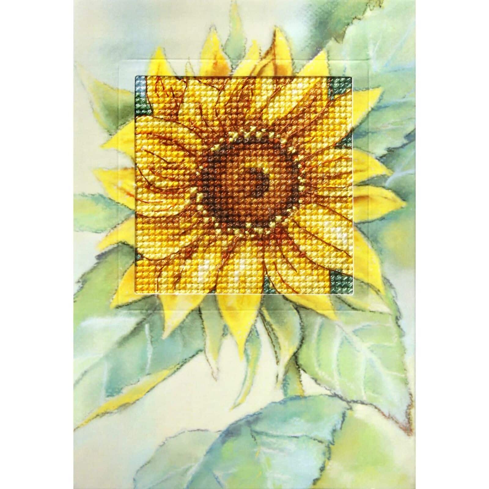Orchidea Complete Counted Cross Stitch Kit - Greetings Card Sunflower