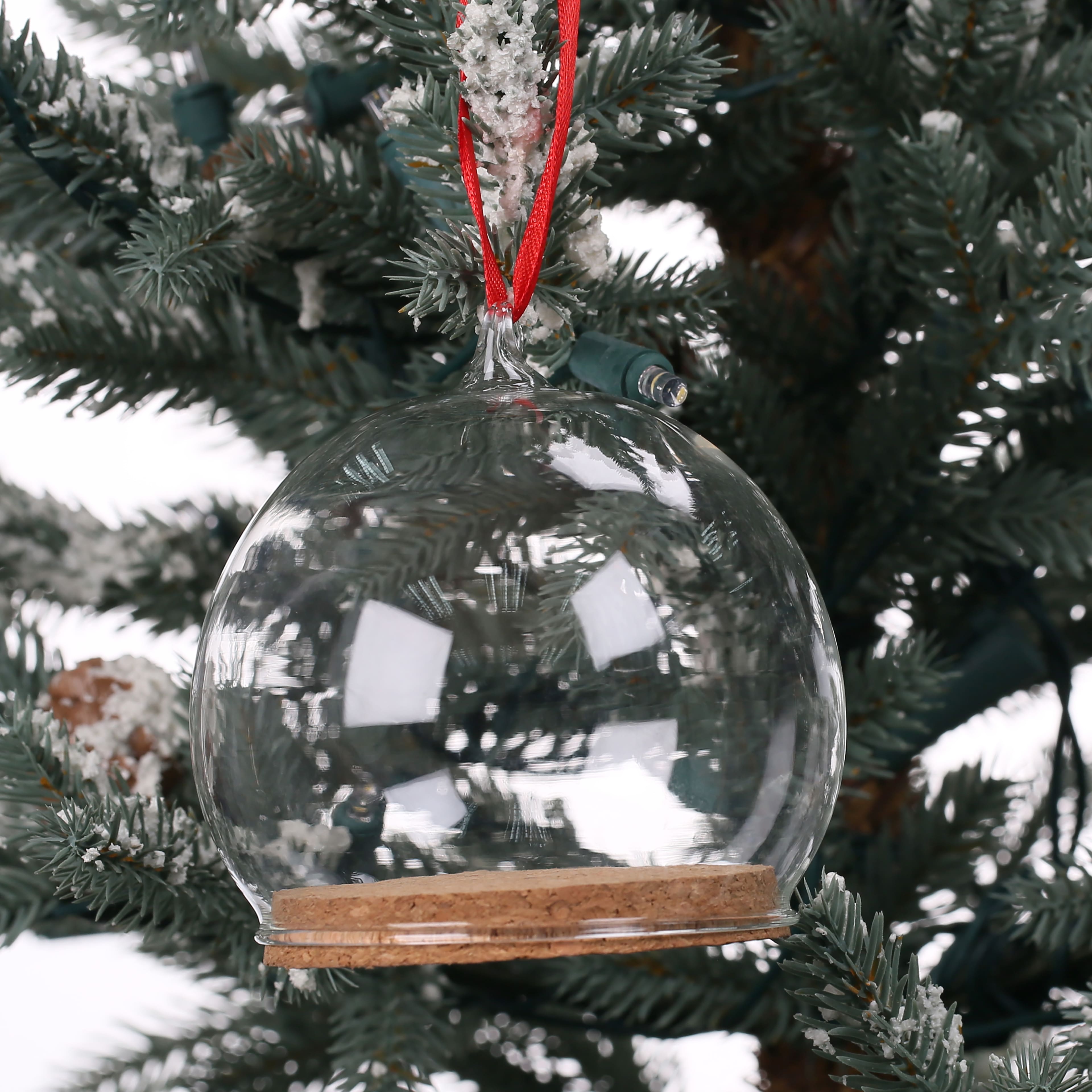 4&#x22; Clear DIY Glass Dome Ornament with Cork by Make Market&#xAE;