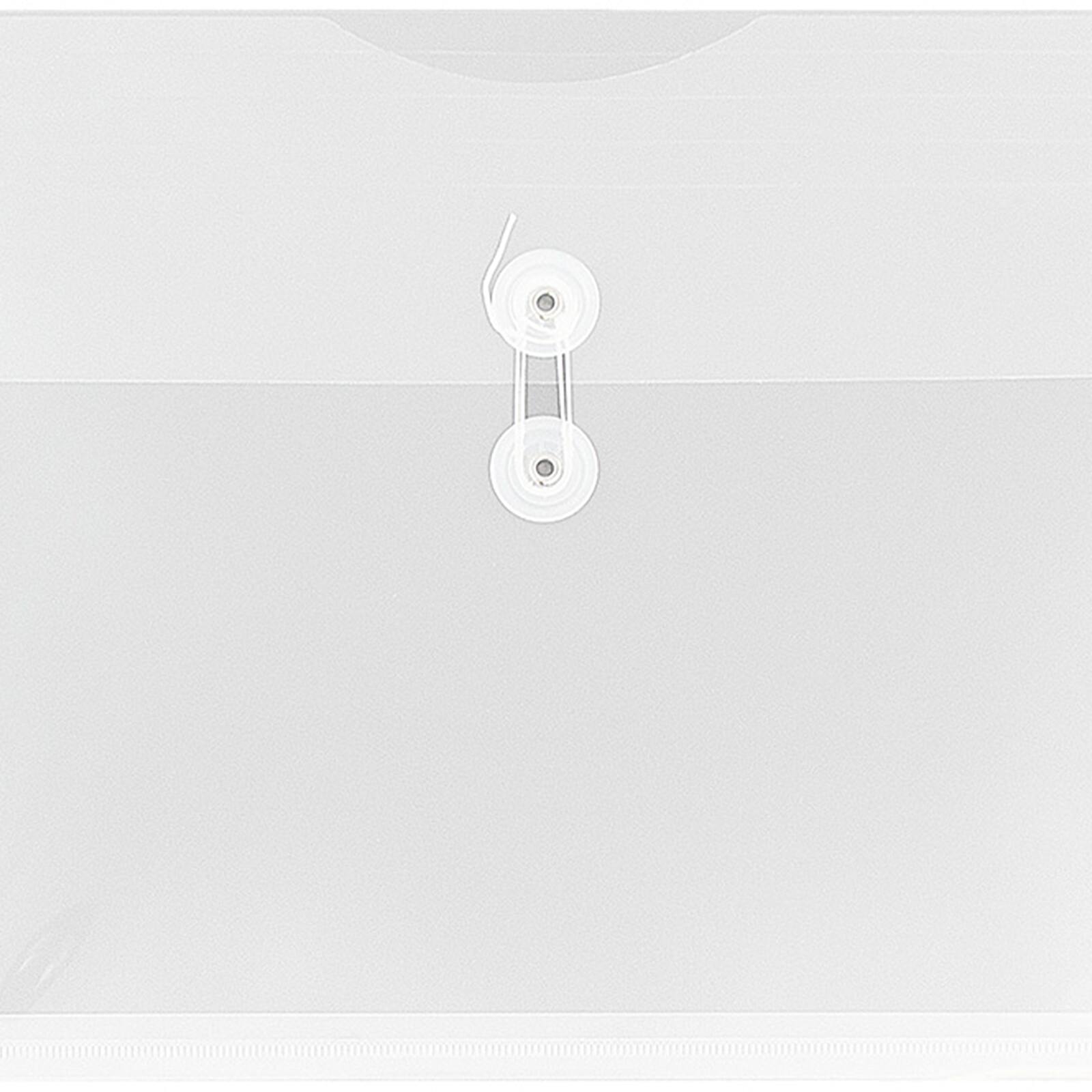JAM Paper 9.75&#x22; x 14.5&#x22; Clear Plastic Button &#x26; String Closure Booklet Envelopes, 24ct.