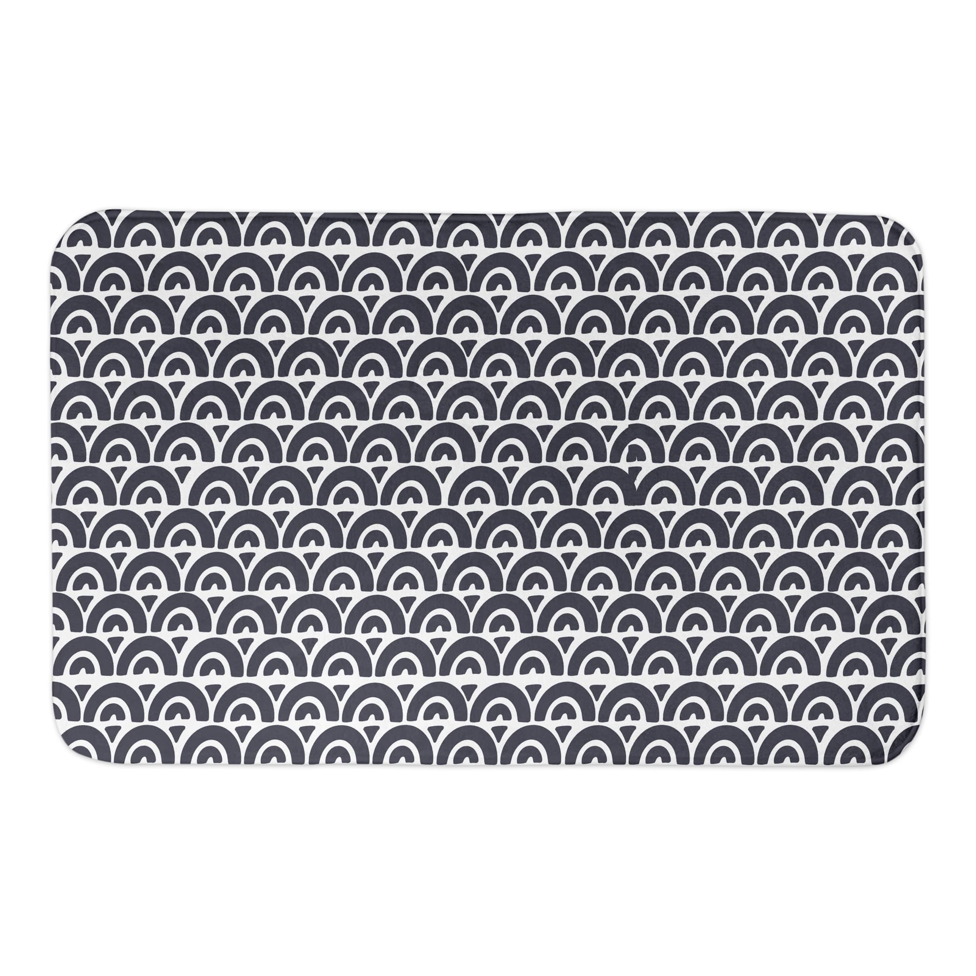 Navy Wavy Arch 34&#x22; x 21&#x22; Bath Mat