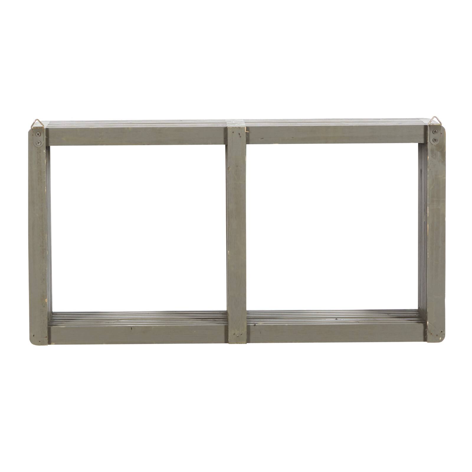 Gray Wood Contemporary Wall Shelf, 12" x 23" x 7"
