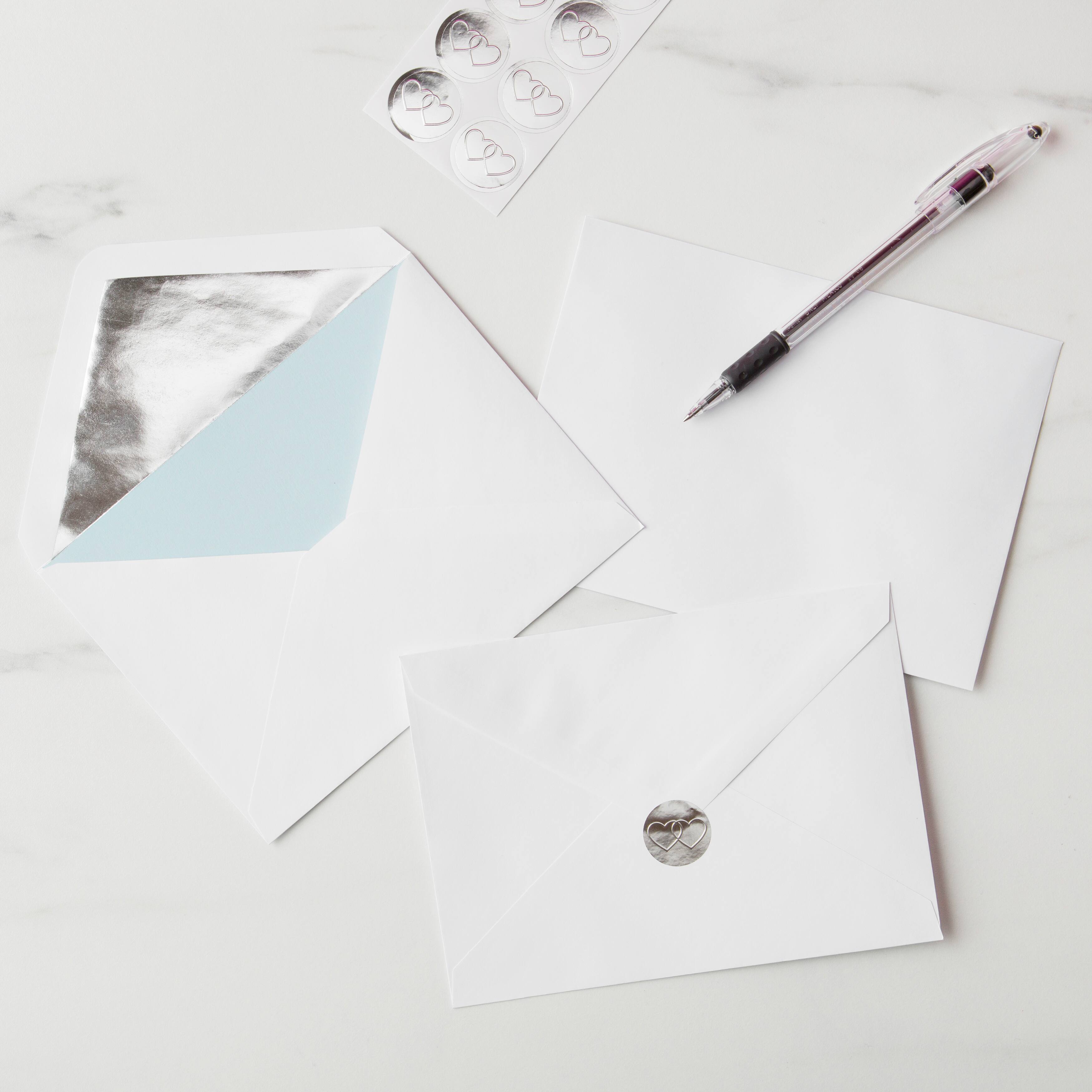 12 Packs: 10 ct. (120 total) 5.25" x 7.25" Silver Foil Lined Envelopes by Recollections™
