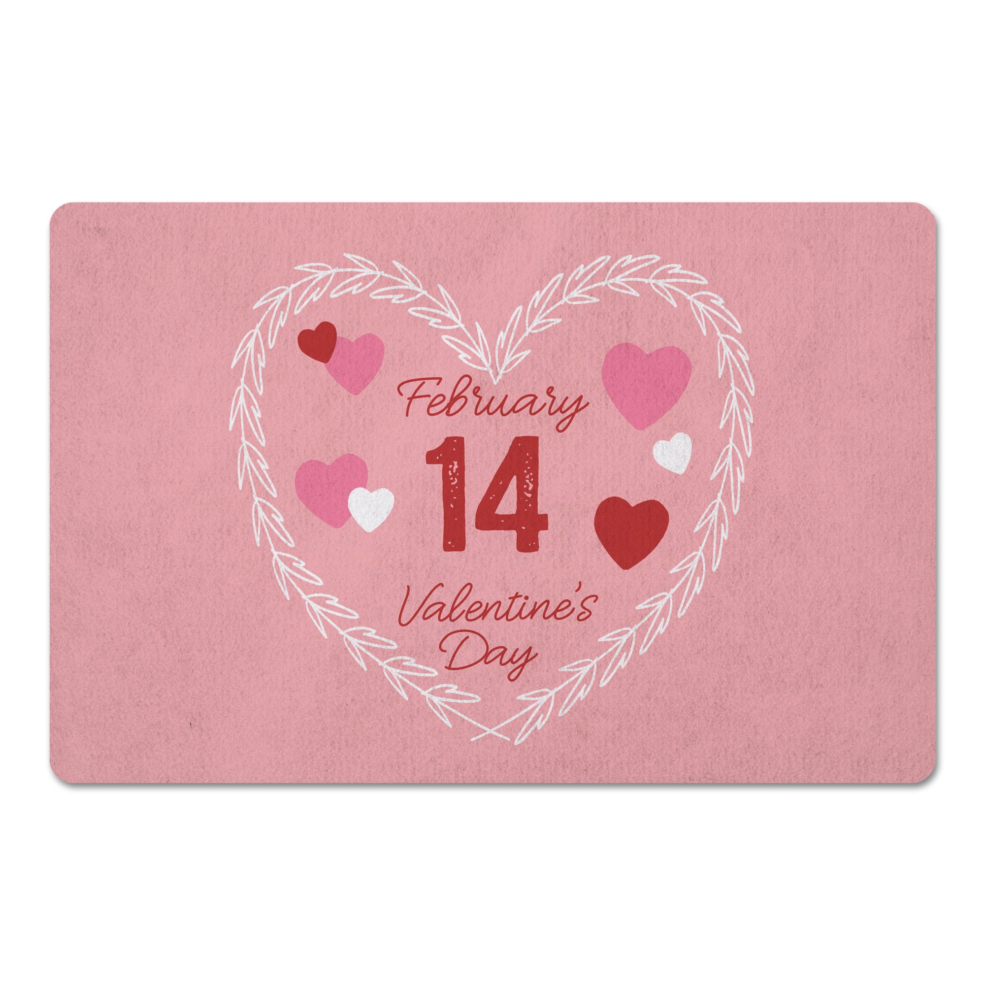 Valentine&#x27;s Day Calendar Wreath 27&#x22; x 18&#x22; Floor Mat