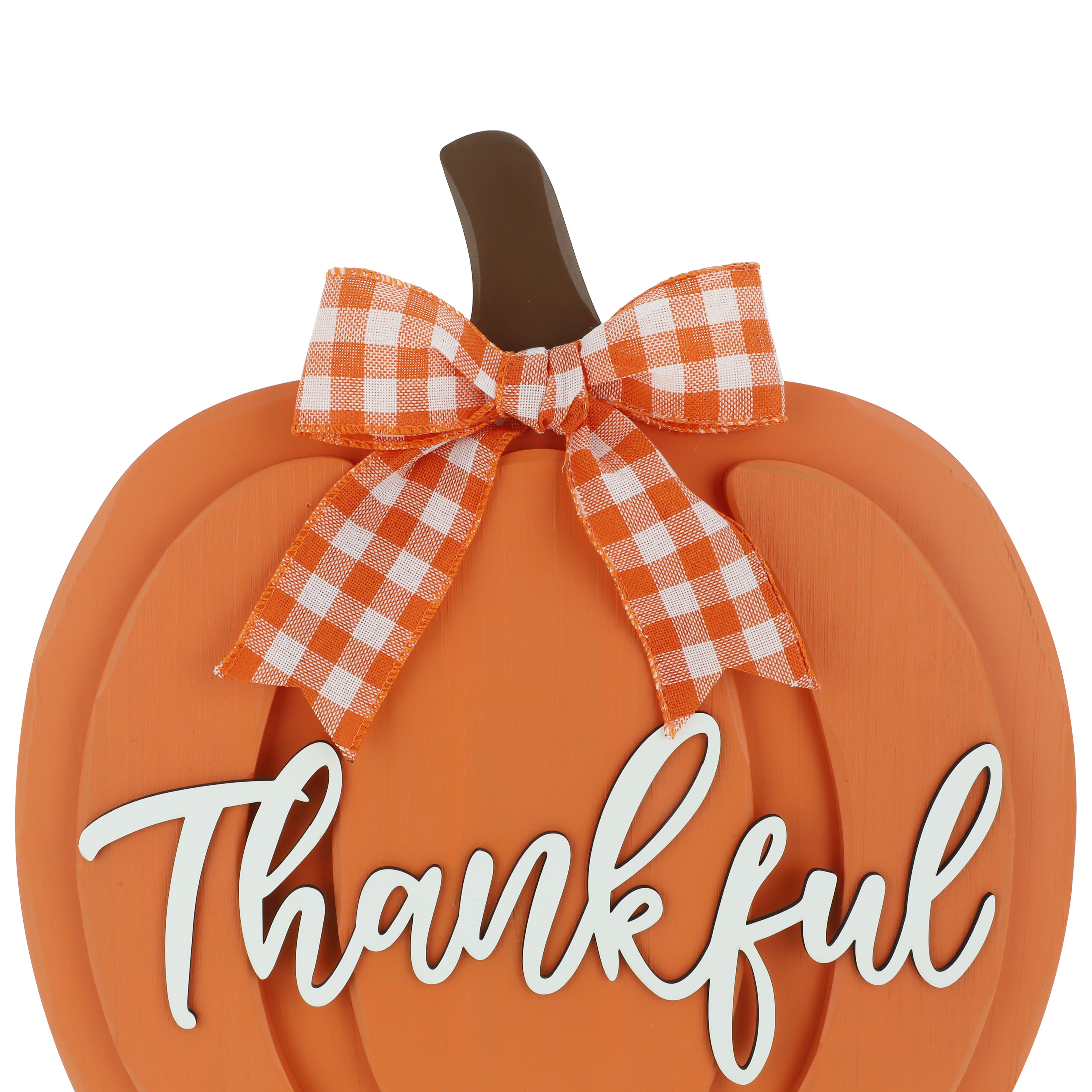 15.5&#x22; Thankful Pumpkin with Ribbon Tabletop D&#xE9;cor by Ashland&#xAE;