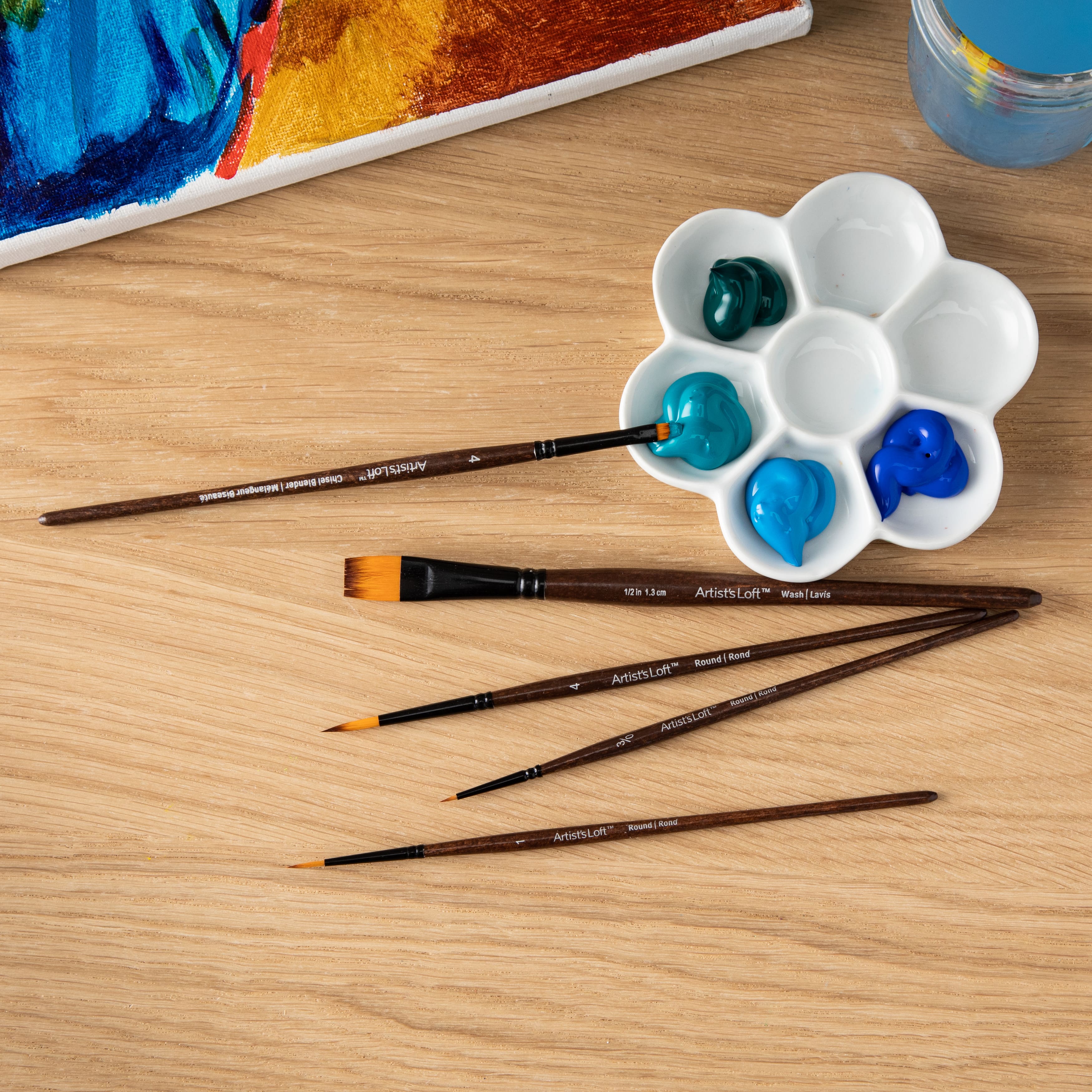 Golden Synthetic Acrylic 5 Piece Round & Wash Brush Set by Artist's Loft™