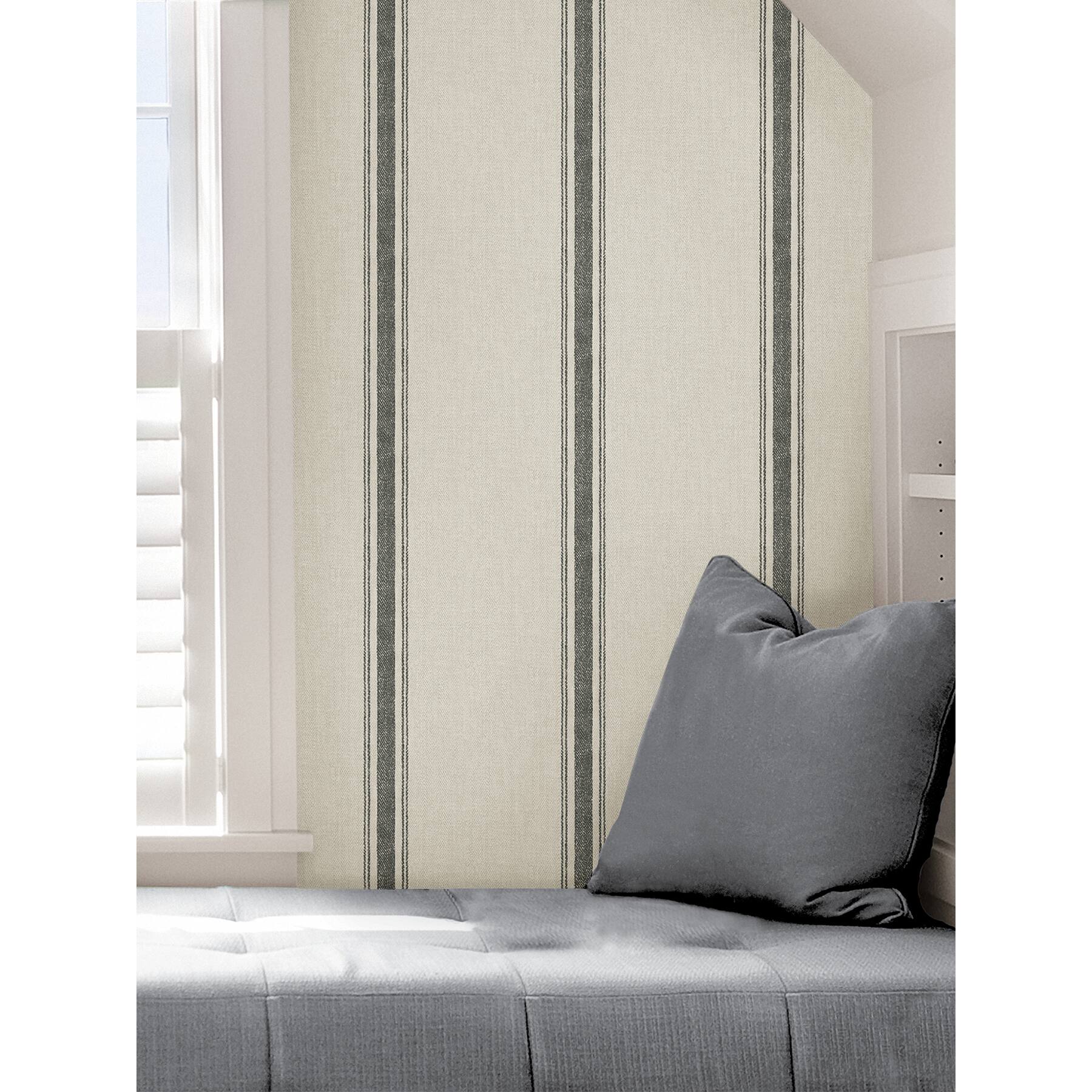 NuWallpaper Charcoal Langston Peel & Stick Wallpaper