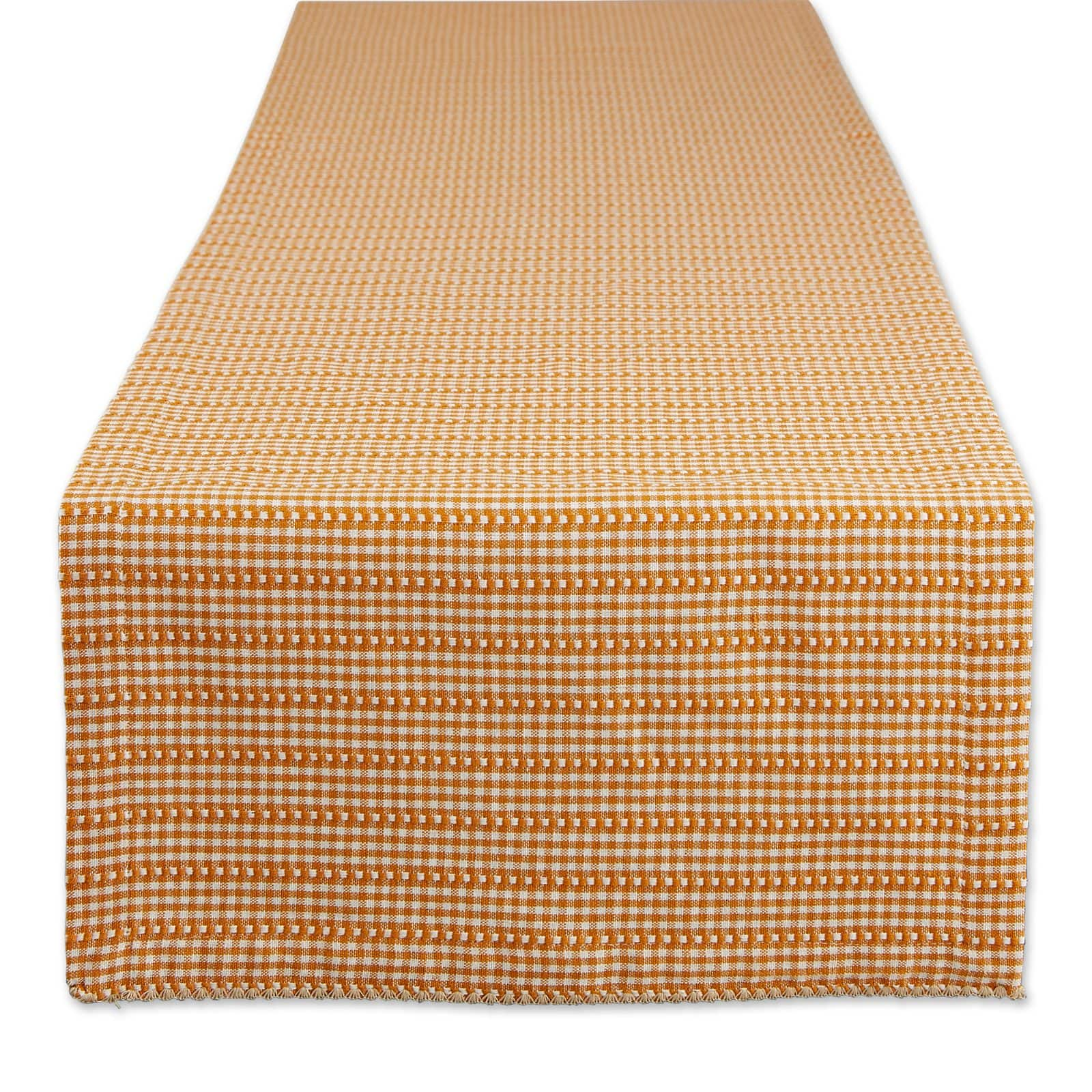 DII&#xAE; 108&#x22; Pumpkin Spice Farmhouse Gingham Table Runner