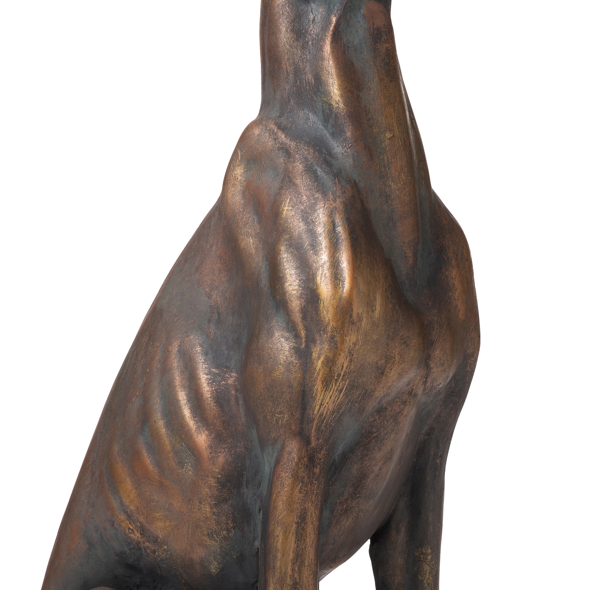 Glitzhome&#xAE; 30&#x22; Sitting Right Greyhound Dog Statue