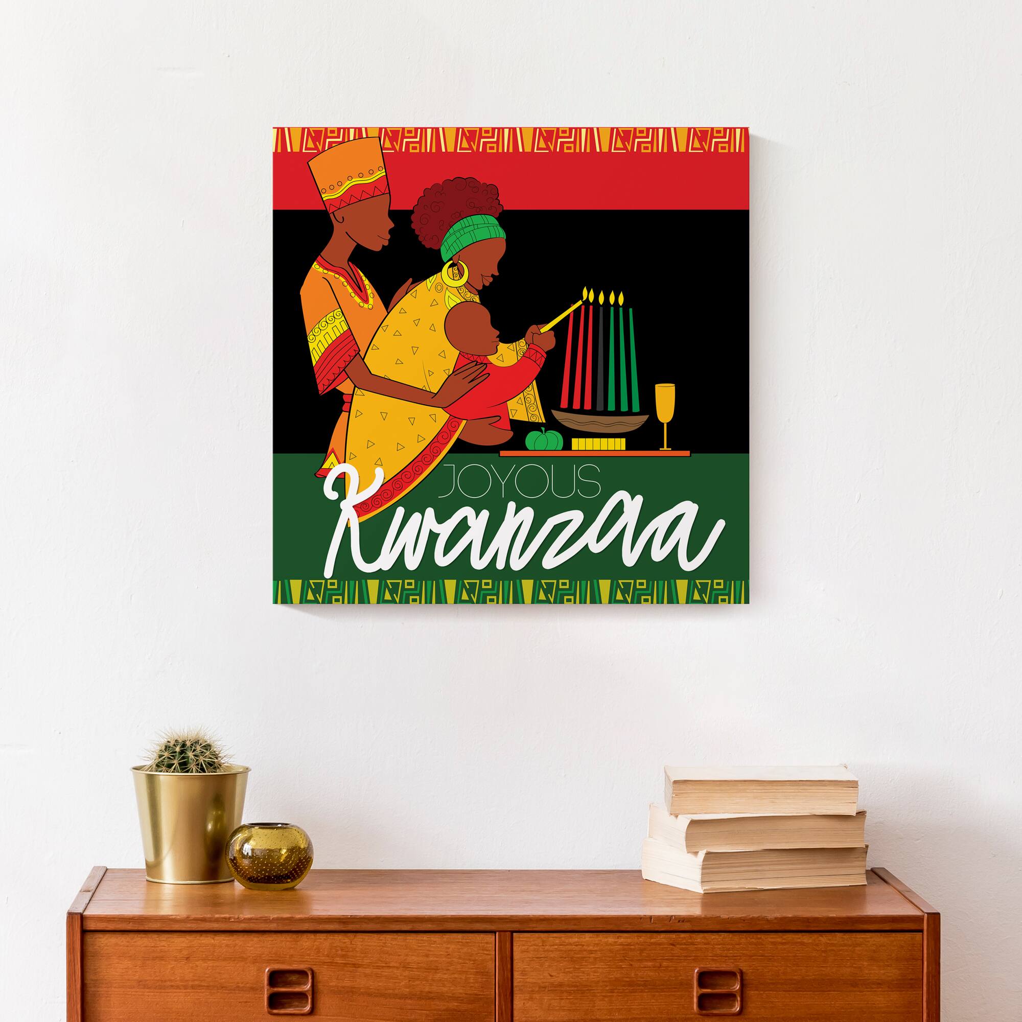 Joyous Kwanzaa Family Canvas Wall Art
