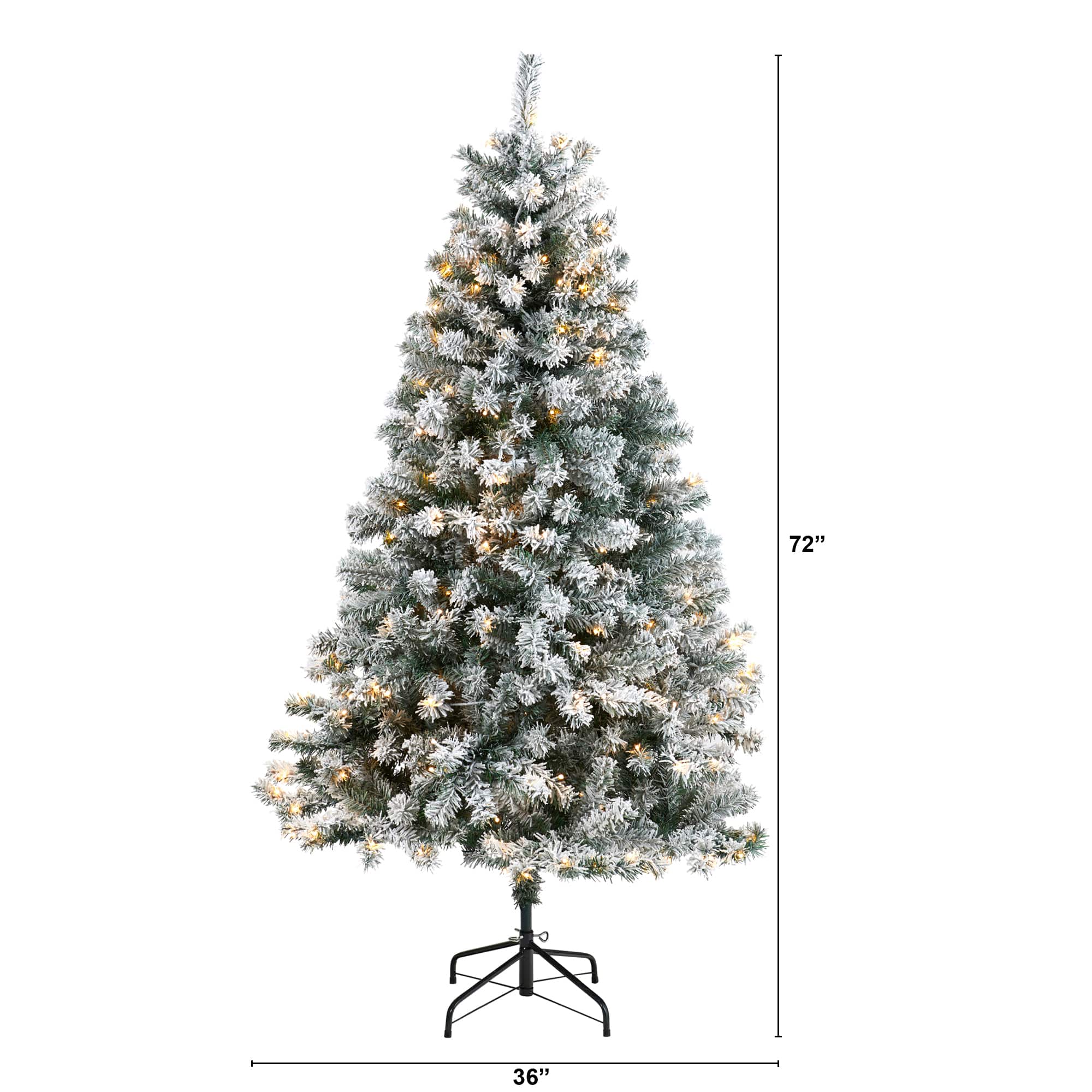 6ft. Pre-lit Flocked Rock Springs Spruce Artificial Christmas Tree with Clear LED Lights