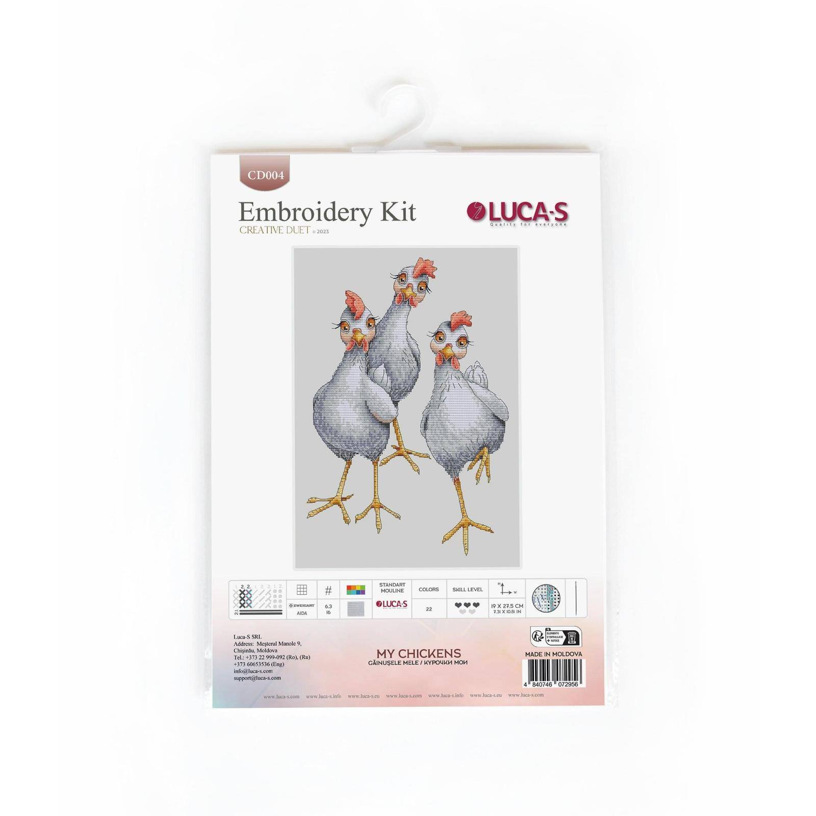 Luca-S My Chickens Counted Cross-Stitch Kit