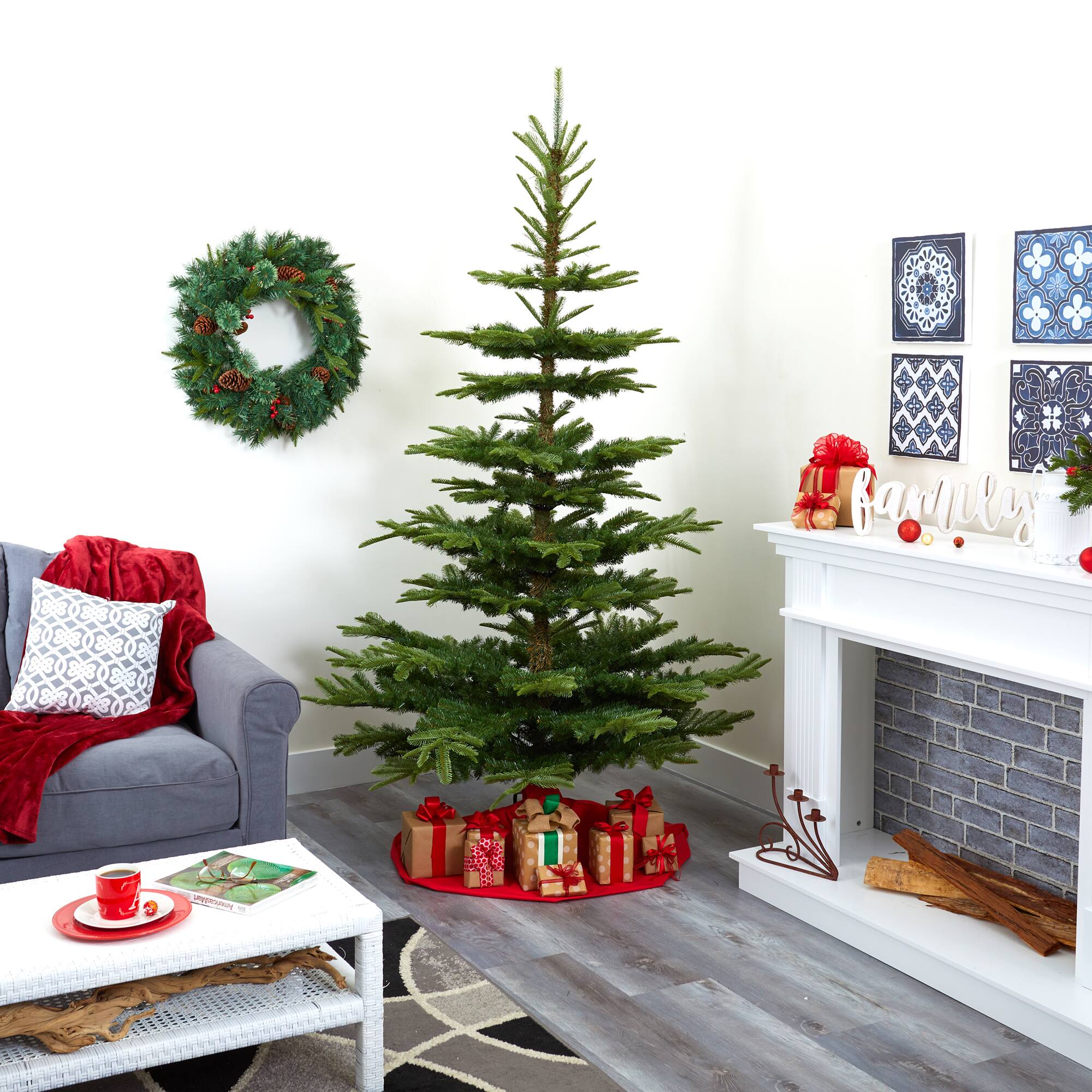 7.5ft. Unlit Layered Washington Spruce Artificial Christmas Tree