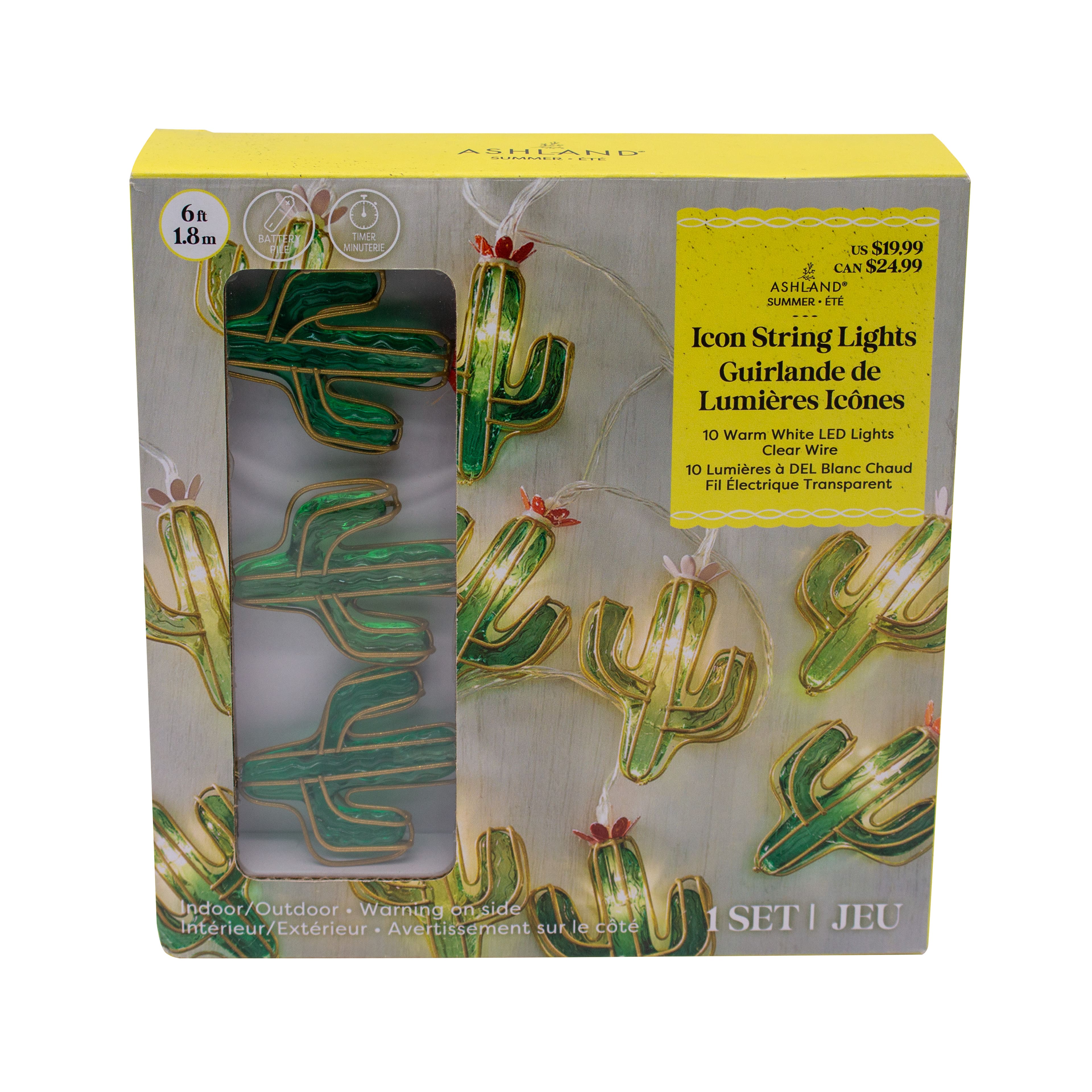 10ct. Cactus Icon Warm White LED String Lights by Ashland®