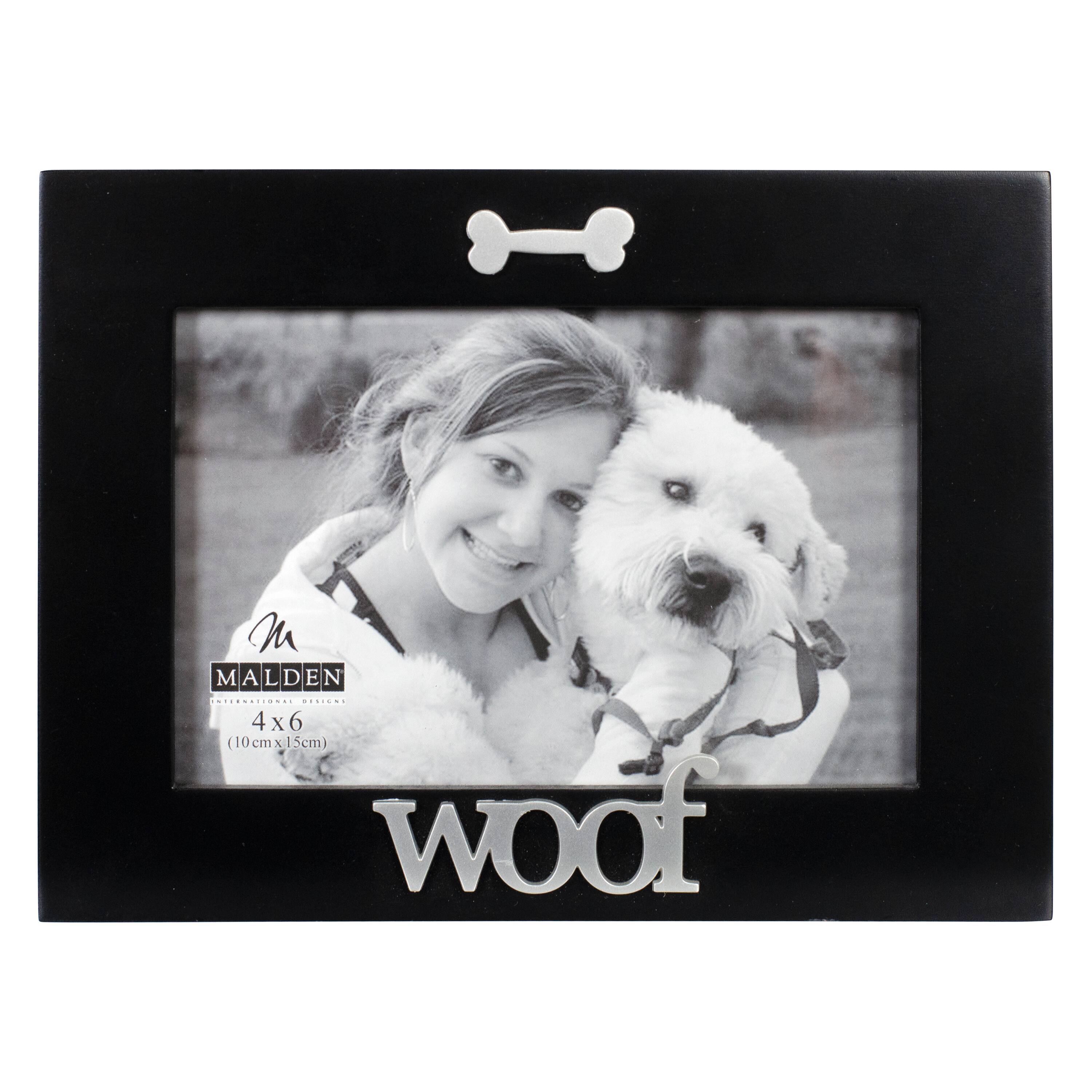 Malden International Designs Woof Expressions Black 4" x 6" Frame