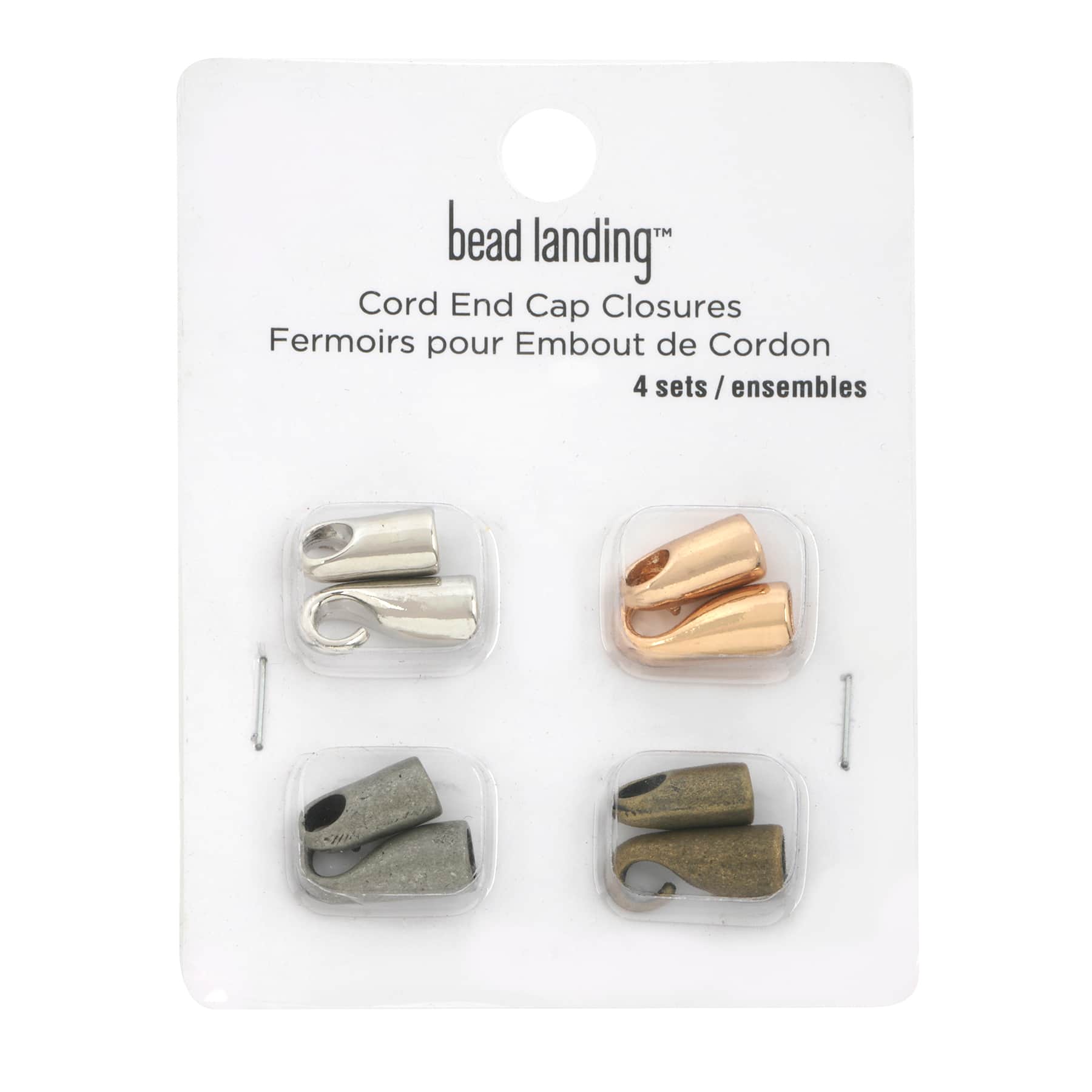 12 Packs: 4ct. (48 total) 7mm Cord End Cap Closure Sets by Bead Landing™