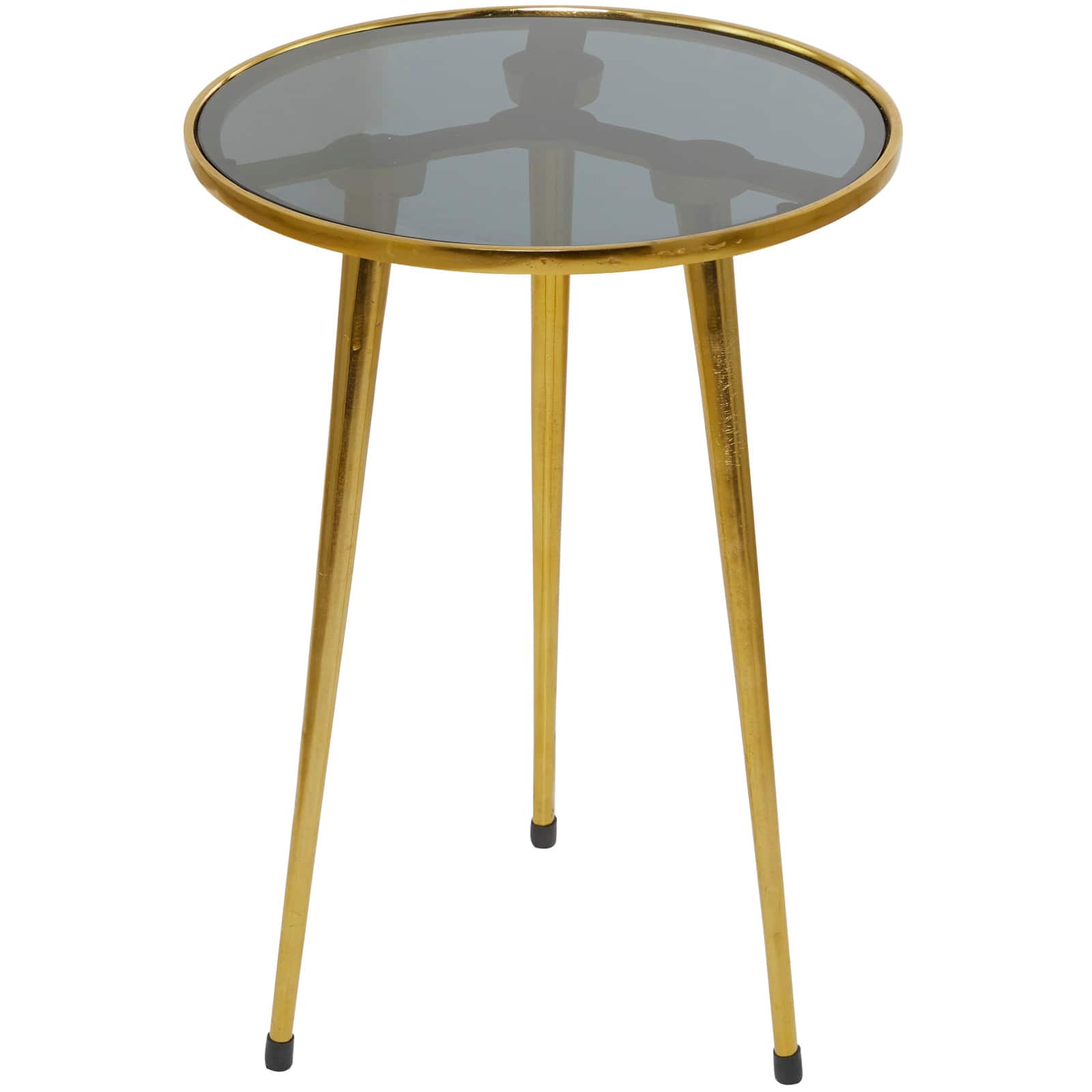 22" Aluminum Tripod Legs Accent Table with Shaded Glass Top