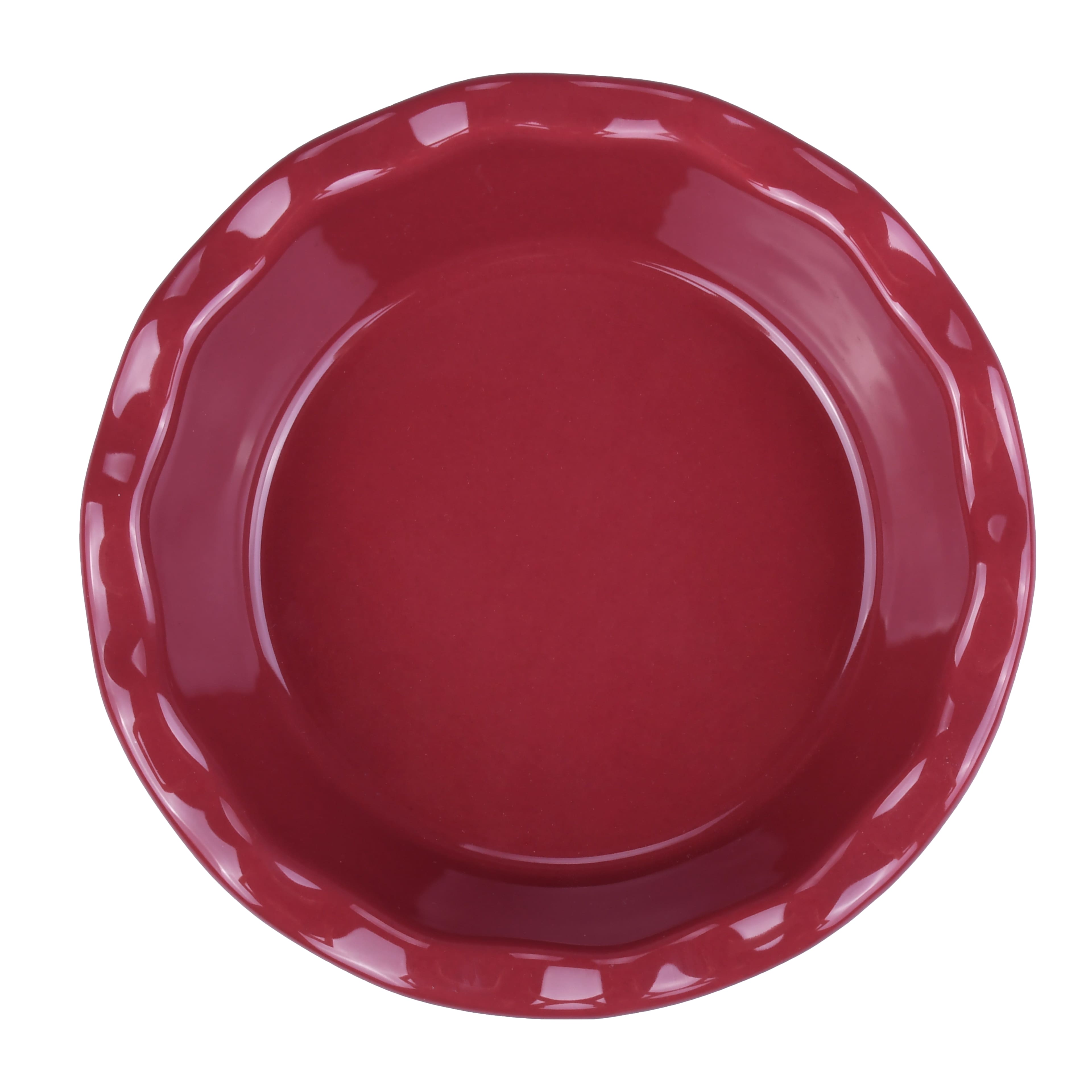 6&#x22; Mini Burgundy Ceramic Pie Plate by Makery&#x2122;