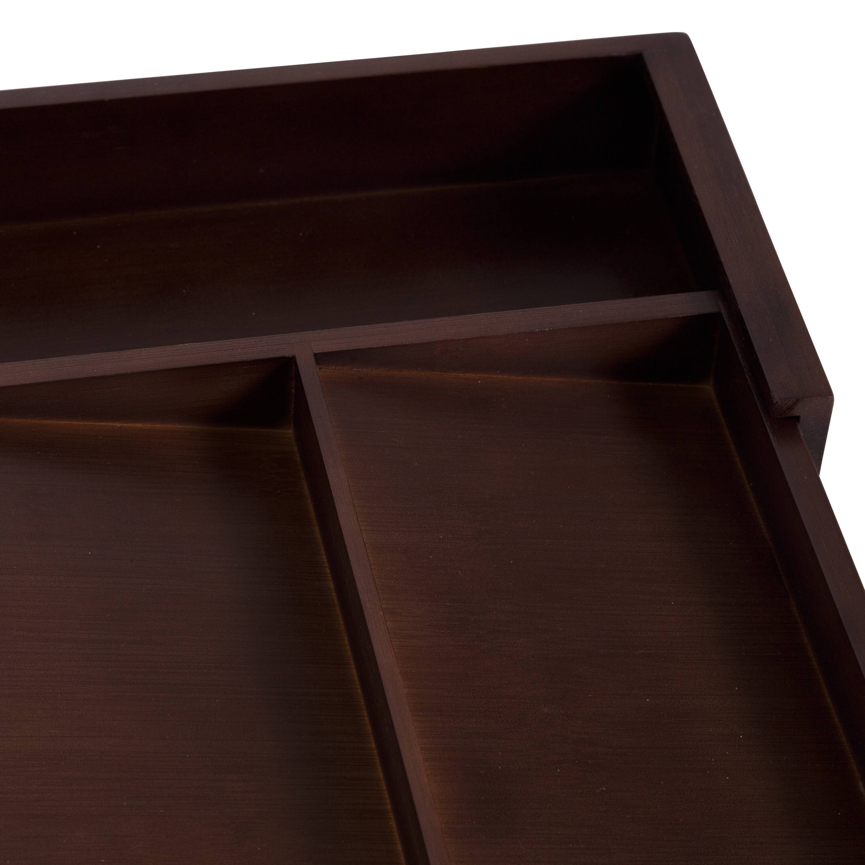 17'' Walnut Expandable Kitchen Drawer Organizer Tray