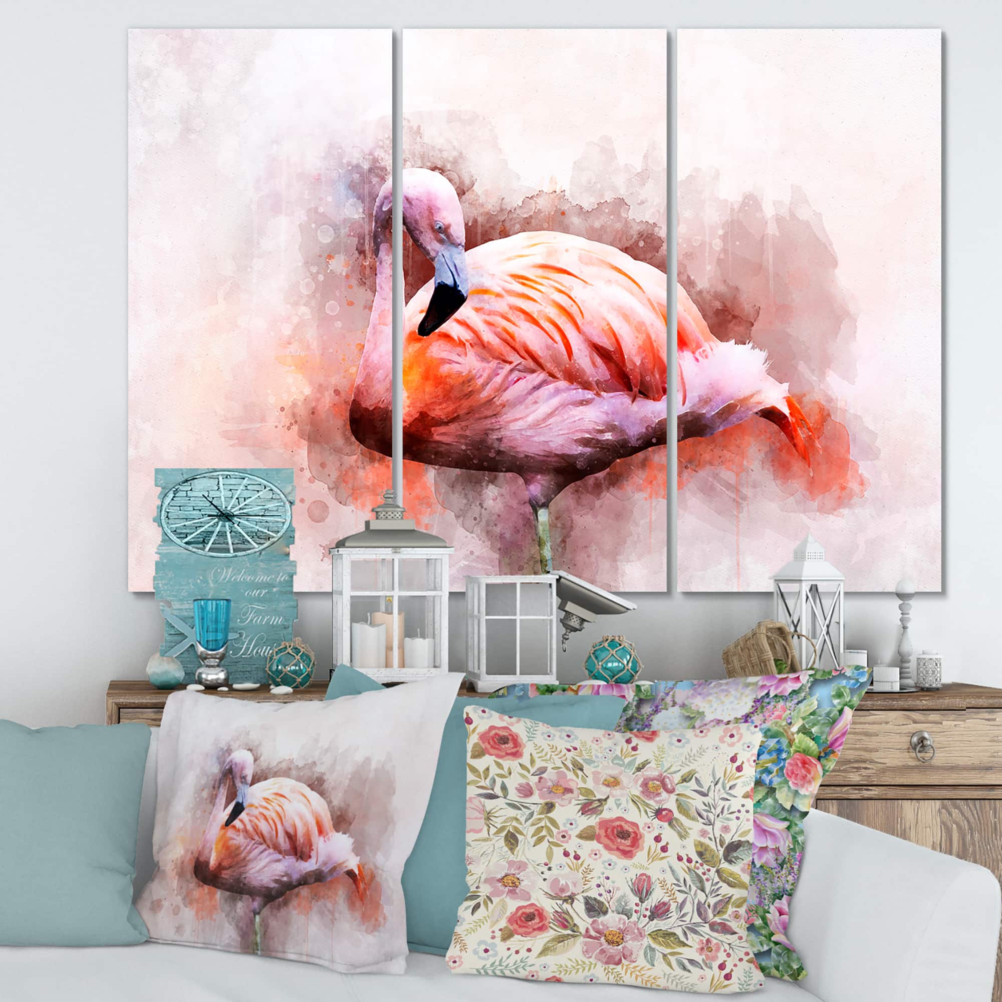 Designart - Portrait of Pink Flamingo III