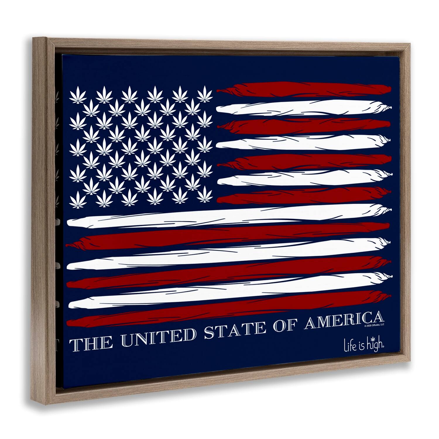 Stupell Industries Herb America Flag Floater Framed Art