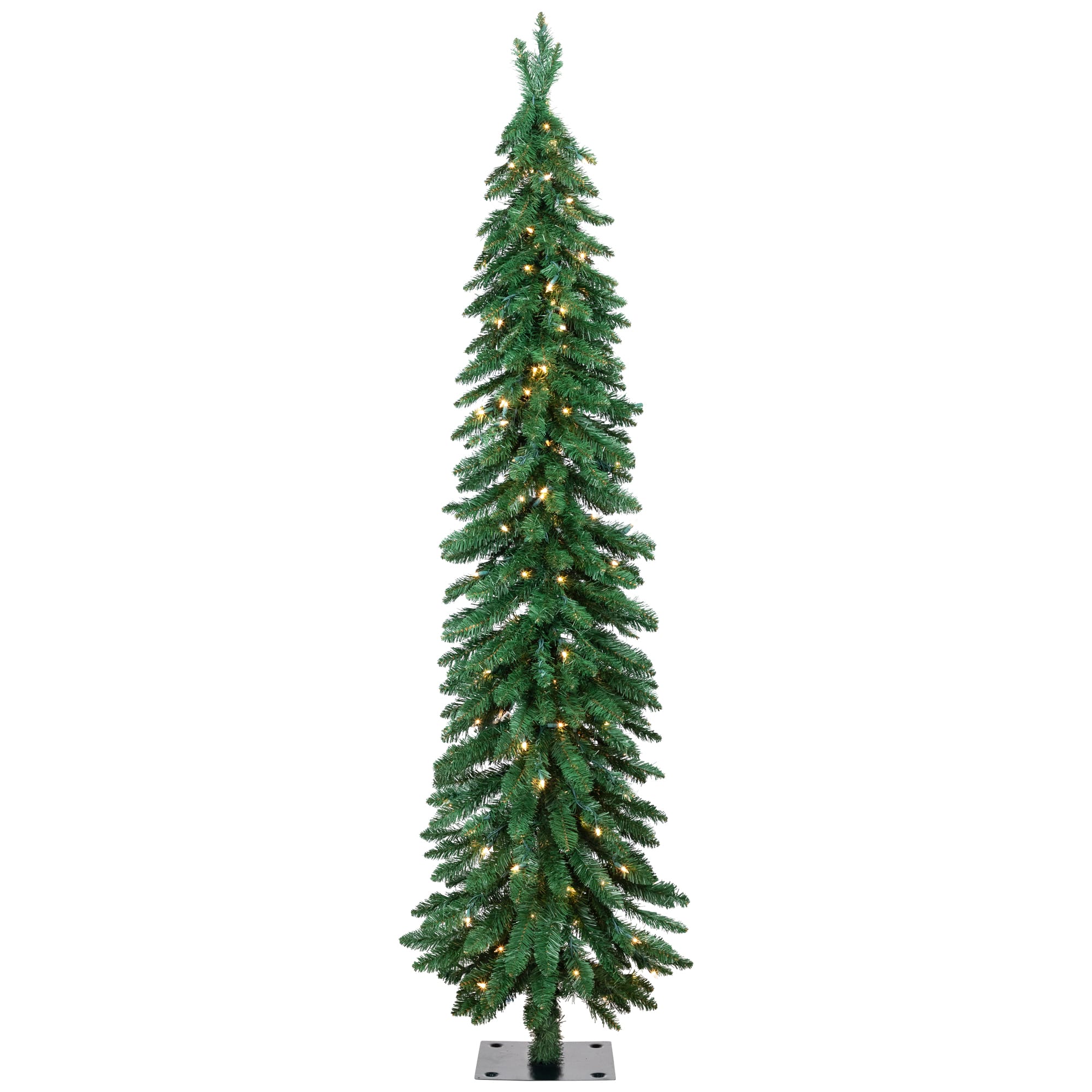5ft. Pre-Lit Pencil Alpine Artificial Christmas Tree, Clear Lights
