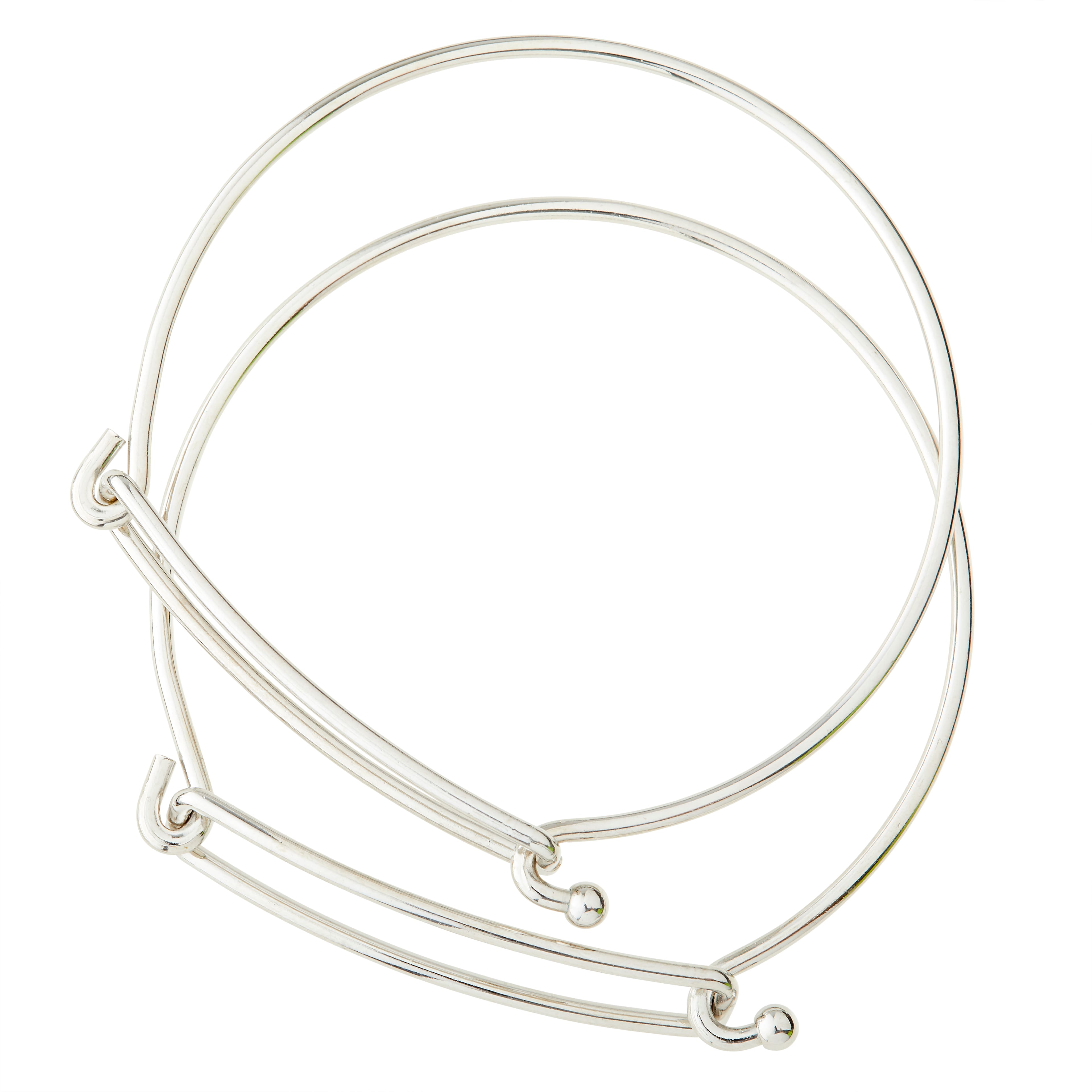 Rhodium Slide Bangles, 2ct. by Bead Landing™