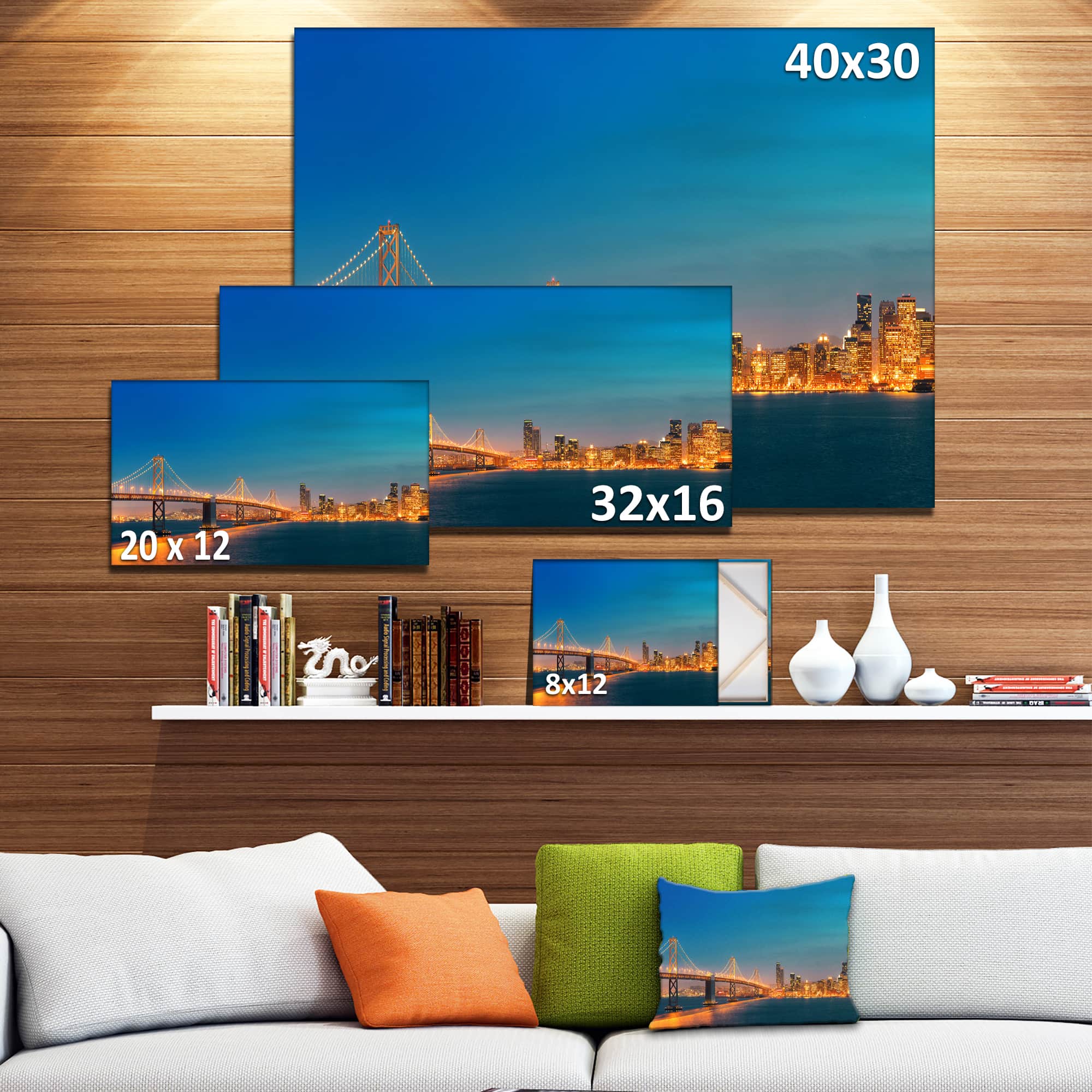 Designart - Illuminated San Francisco Skyline - Cityscape Canvas Print