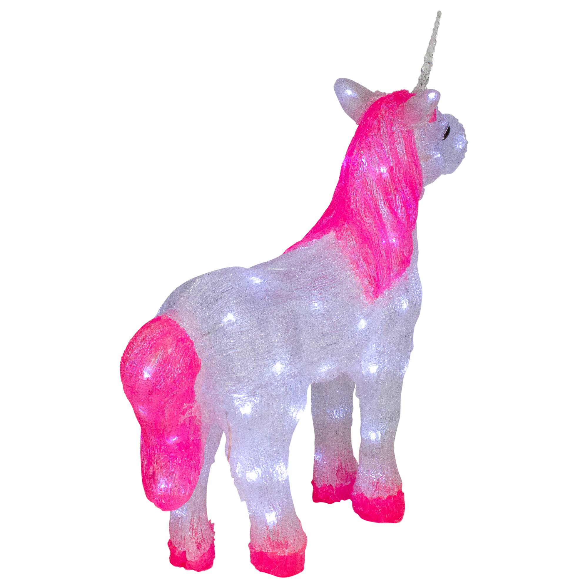 23" Lighted Commercial Grade Acrylic Unicorn Christmas Display Decoration