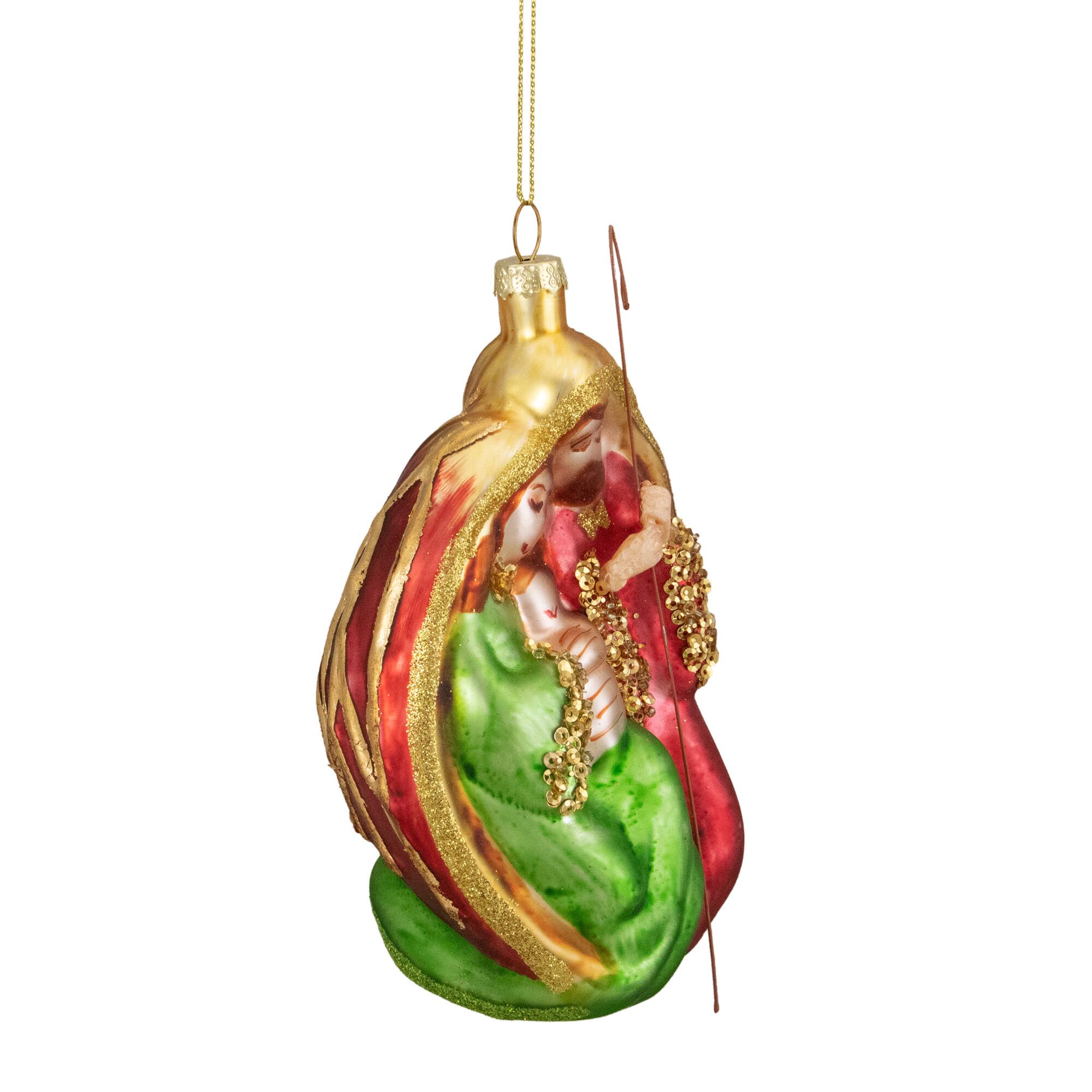 Holy Family Glass Nativity Ornament