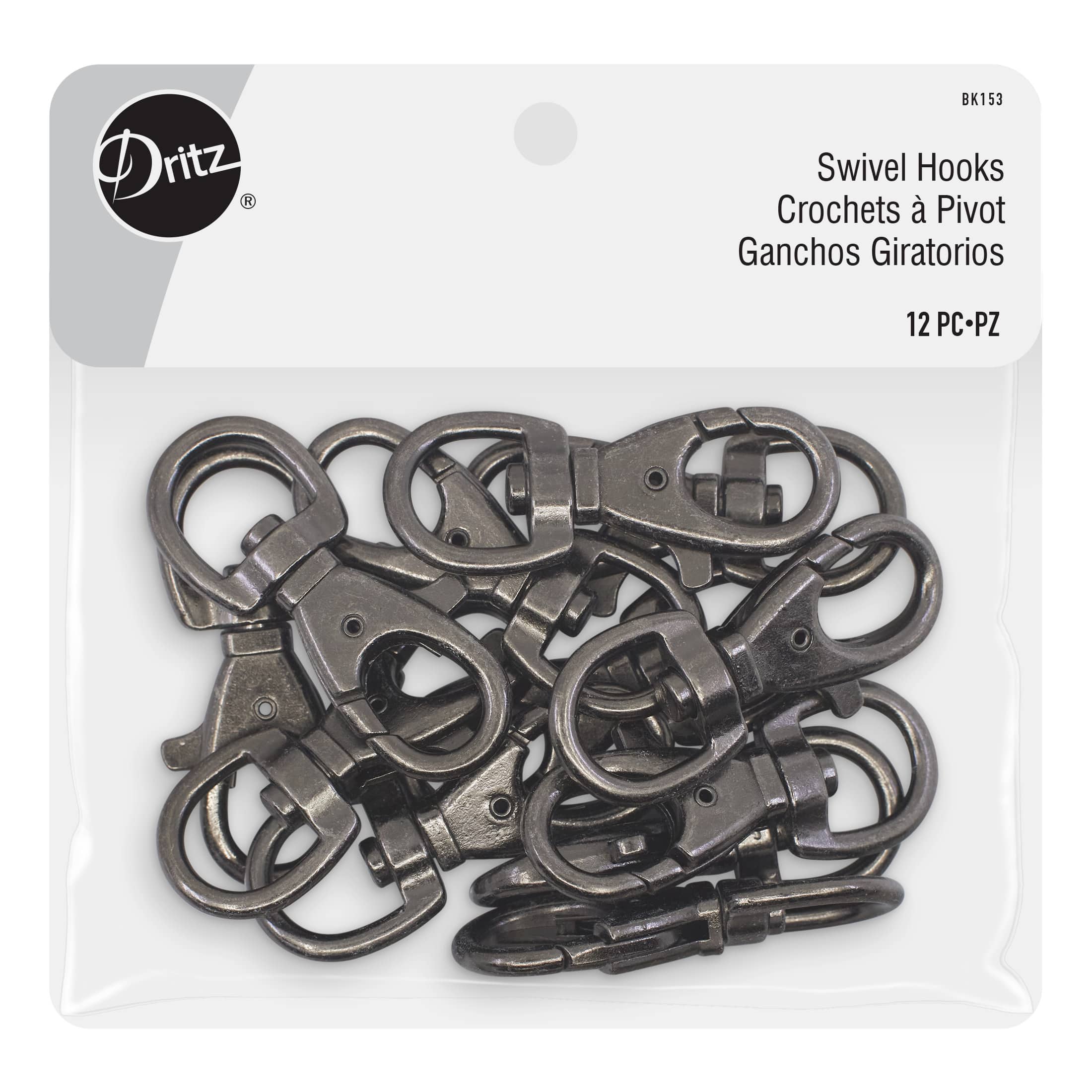 Dritz® Gray 2.5" Swivel Hooks, 12ct.