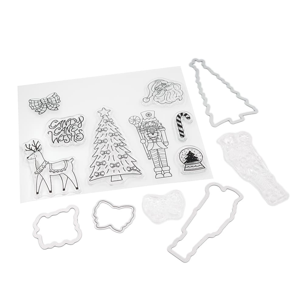 Candy Cane Wishes Clear Stamp &#x26; Die Set by Recollections&#x2122;