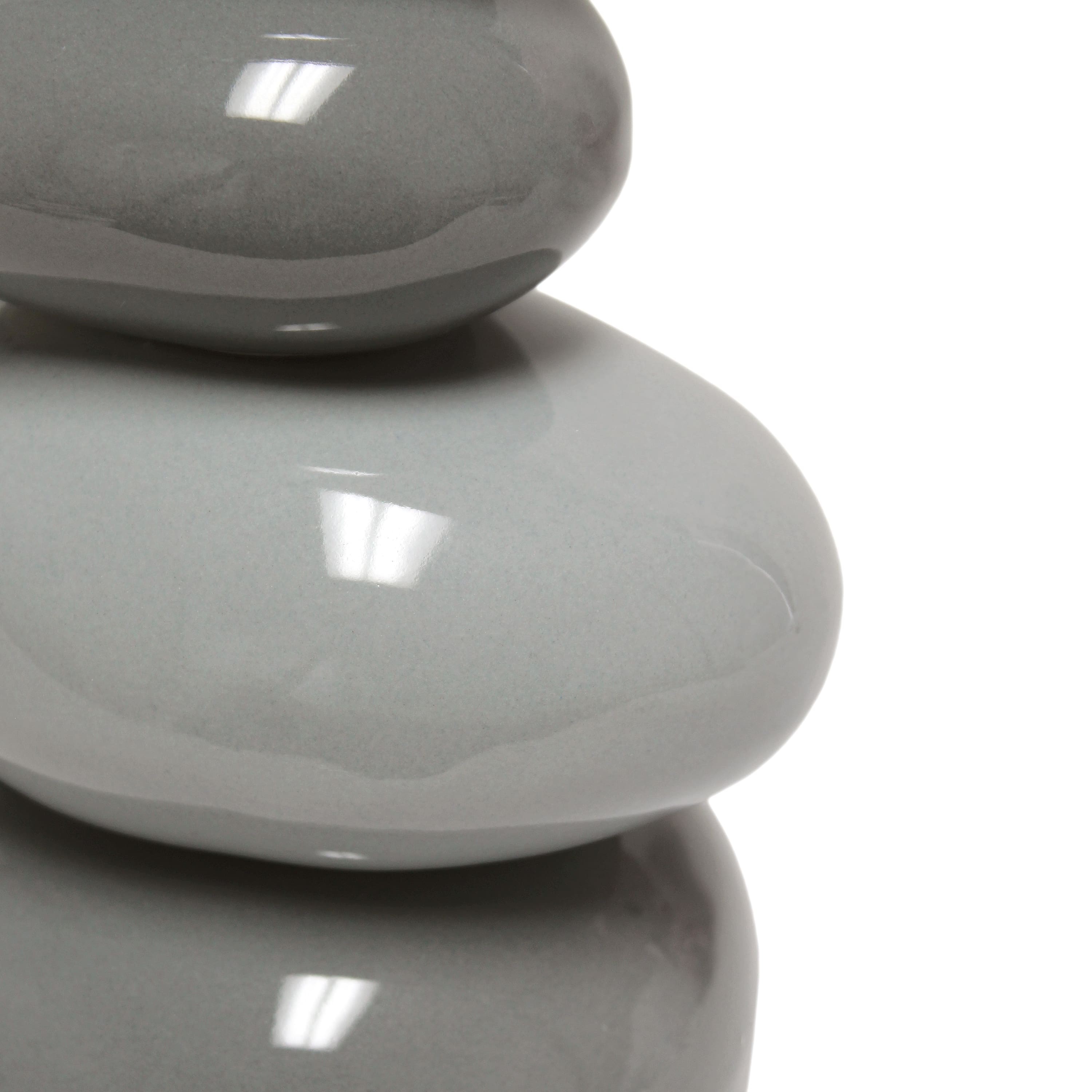 Creekwood Home Priva 14.7&#x22; Gray Stacking Stones Table Lamp