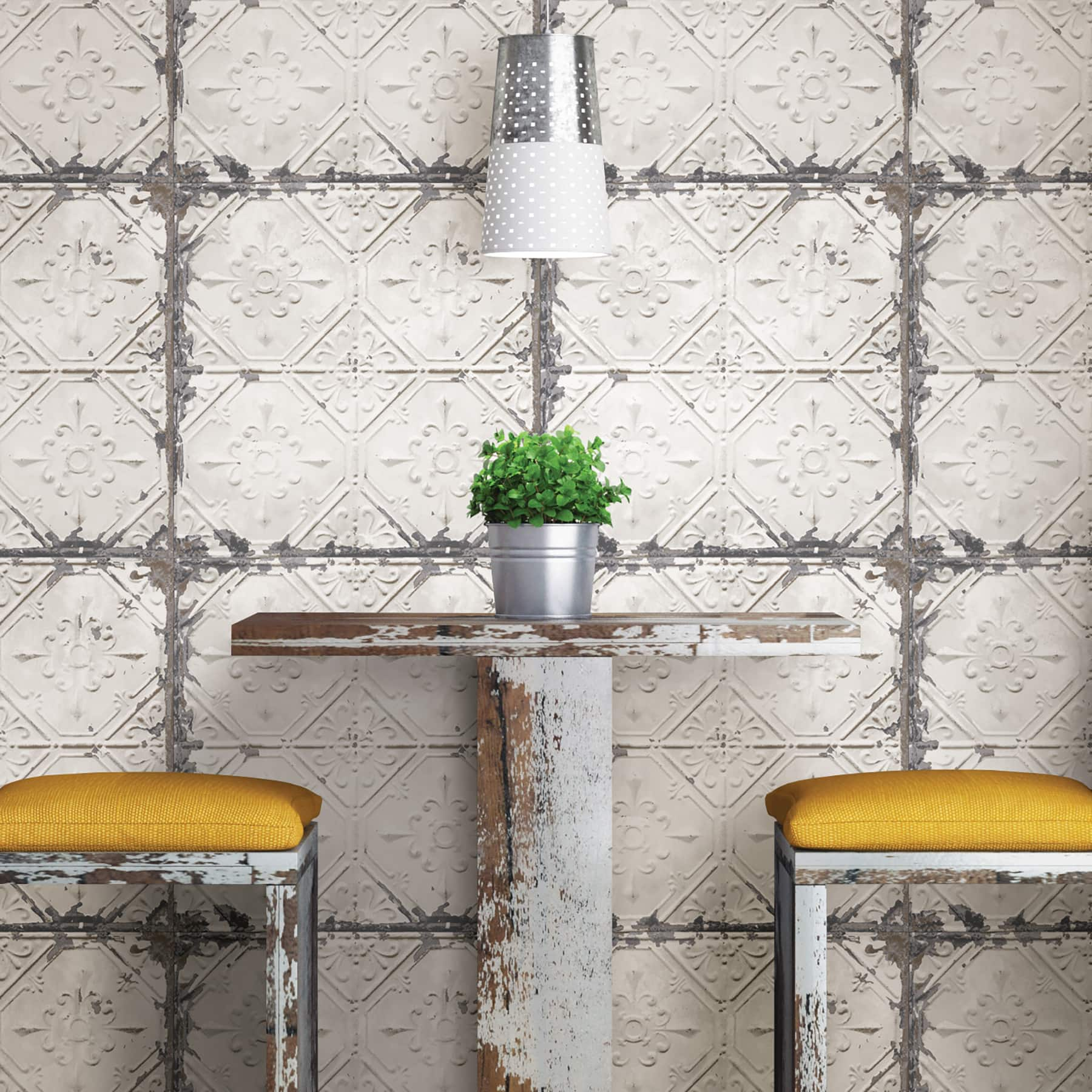 NuWallpaper Vintage Tin Tile Peel &#x26; Stick Wallpaper