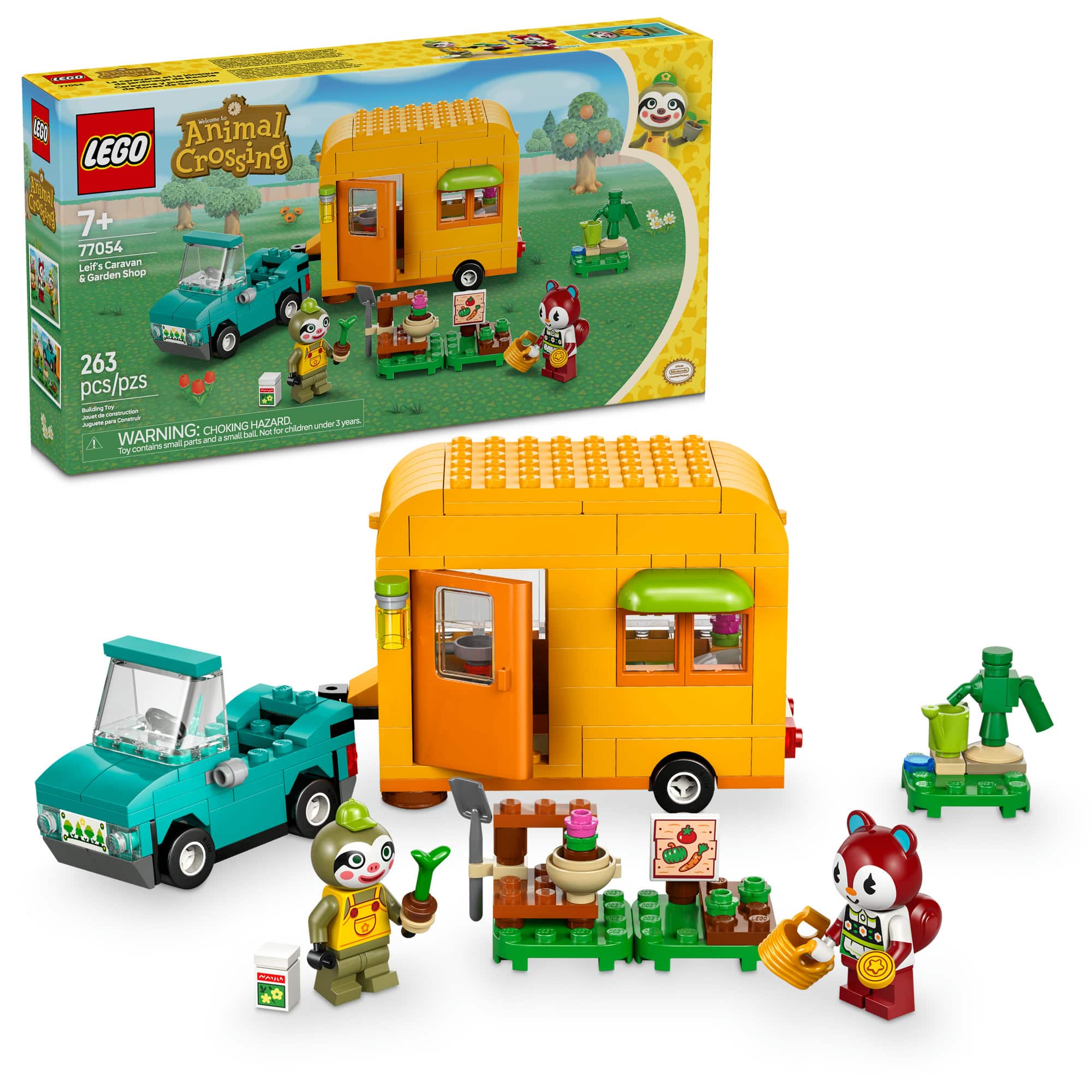 LEGO&#xAE; Animal Crossing&#x2122; Leif&#x2019;s Caravan &#x26; Garden Shop Building Kit 77054