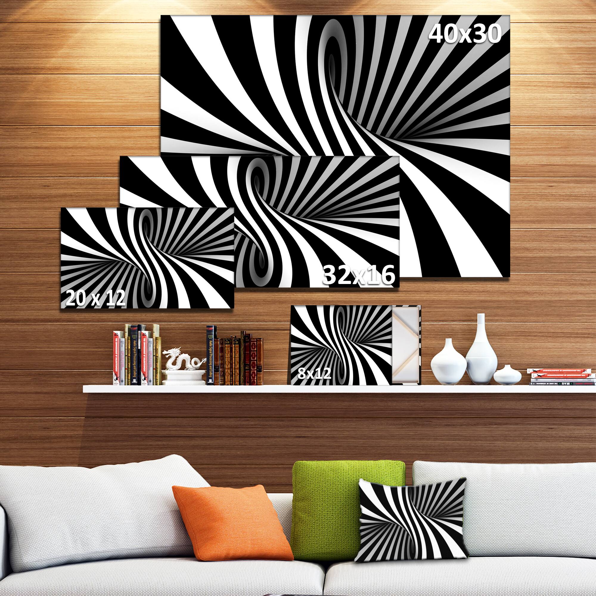 Designart - Black and White Spiral