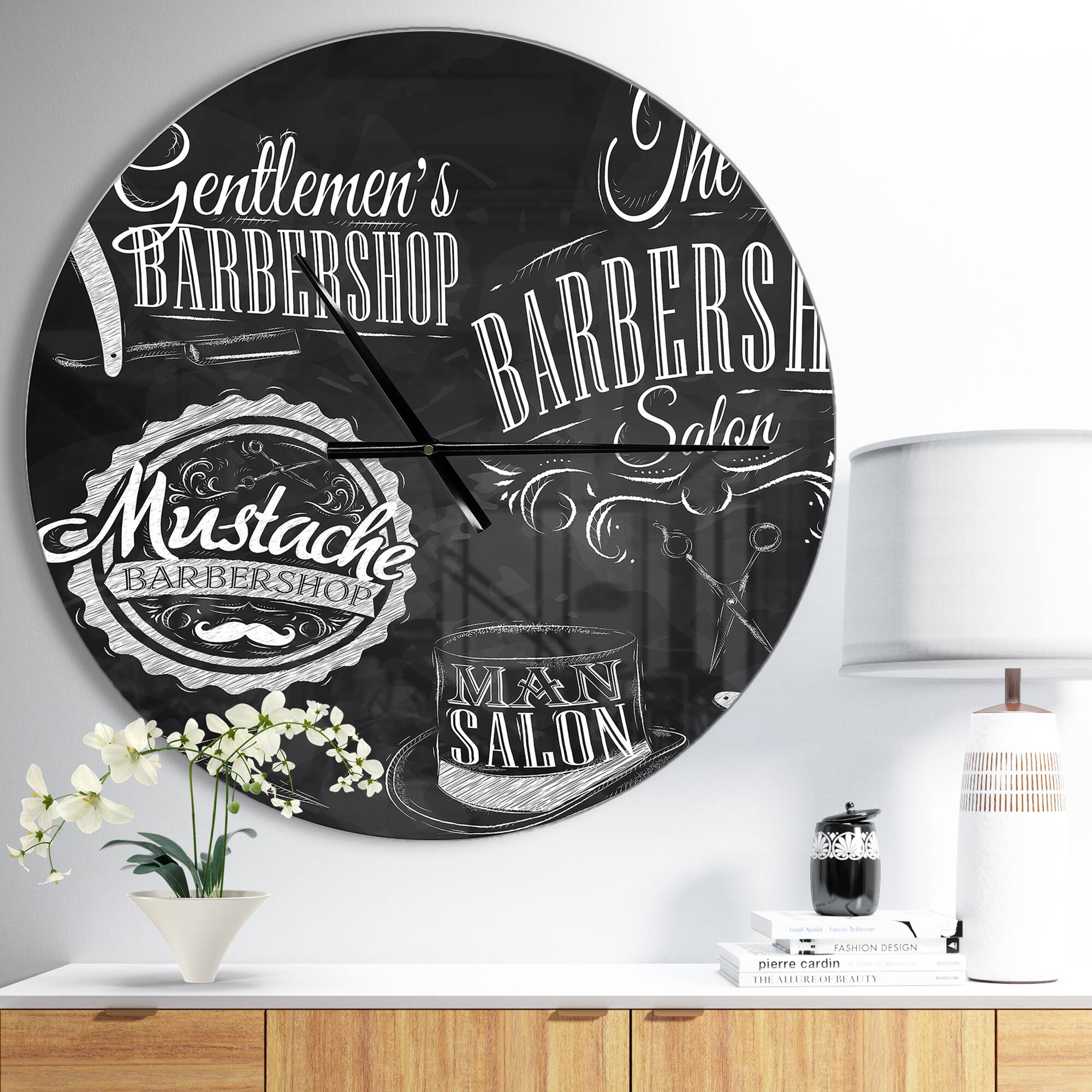 Designart &#x27;Set Barbershop Modern Wall Clock